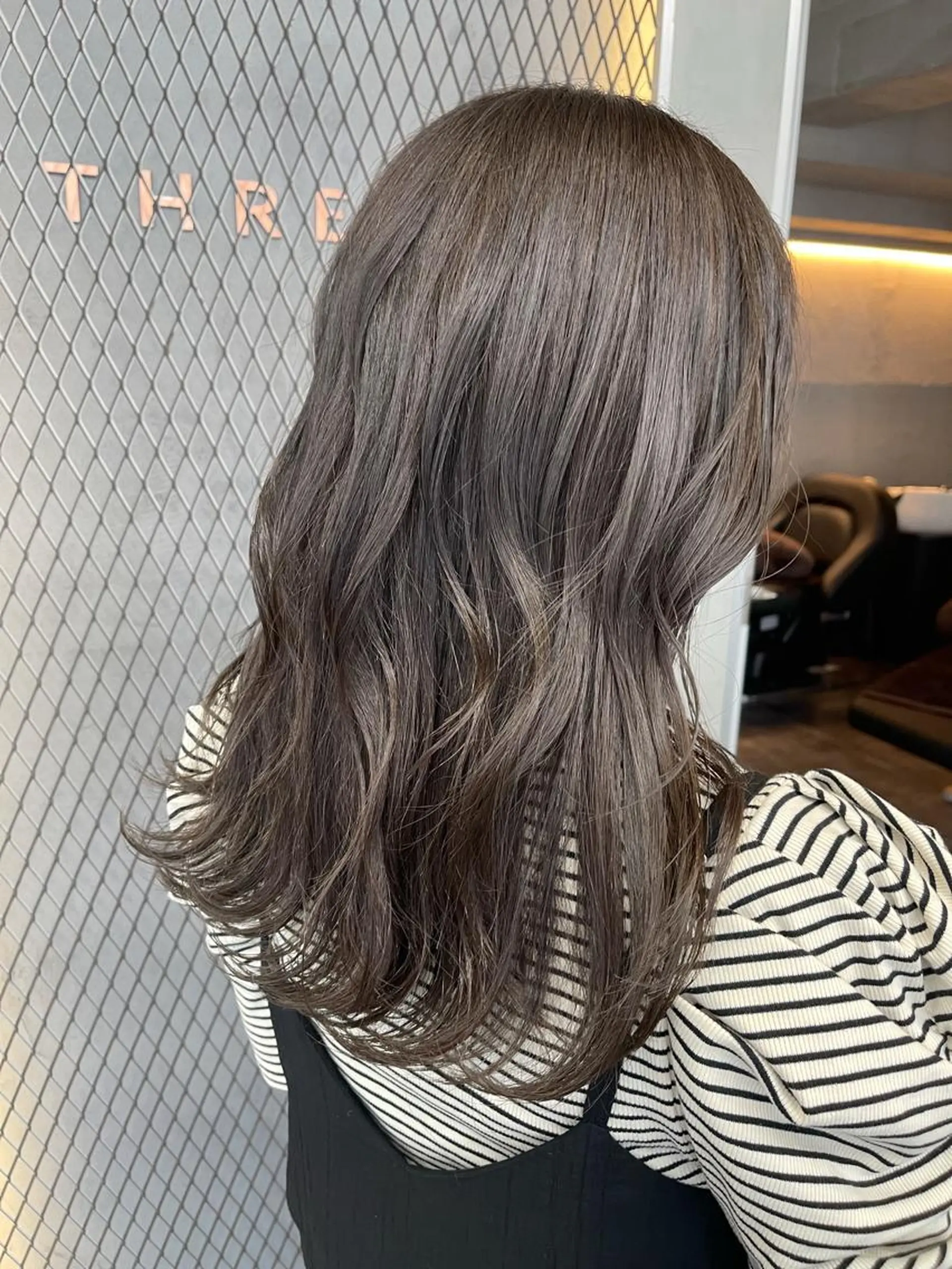 ミディアム カラー グレージュ オレンジ ダブルカラー /まつ毛パーマ🎀のヘアスタイル