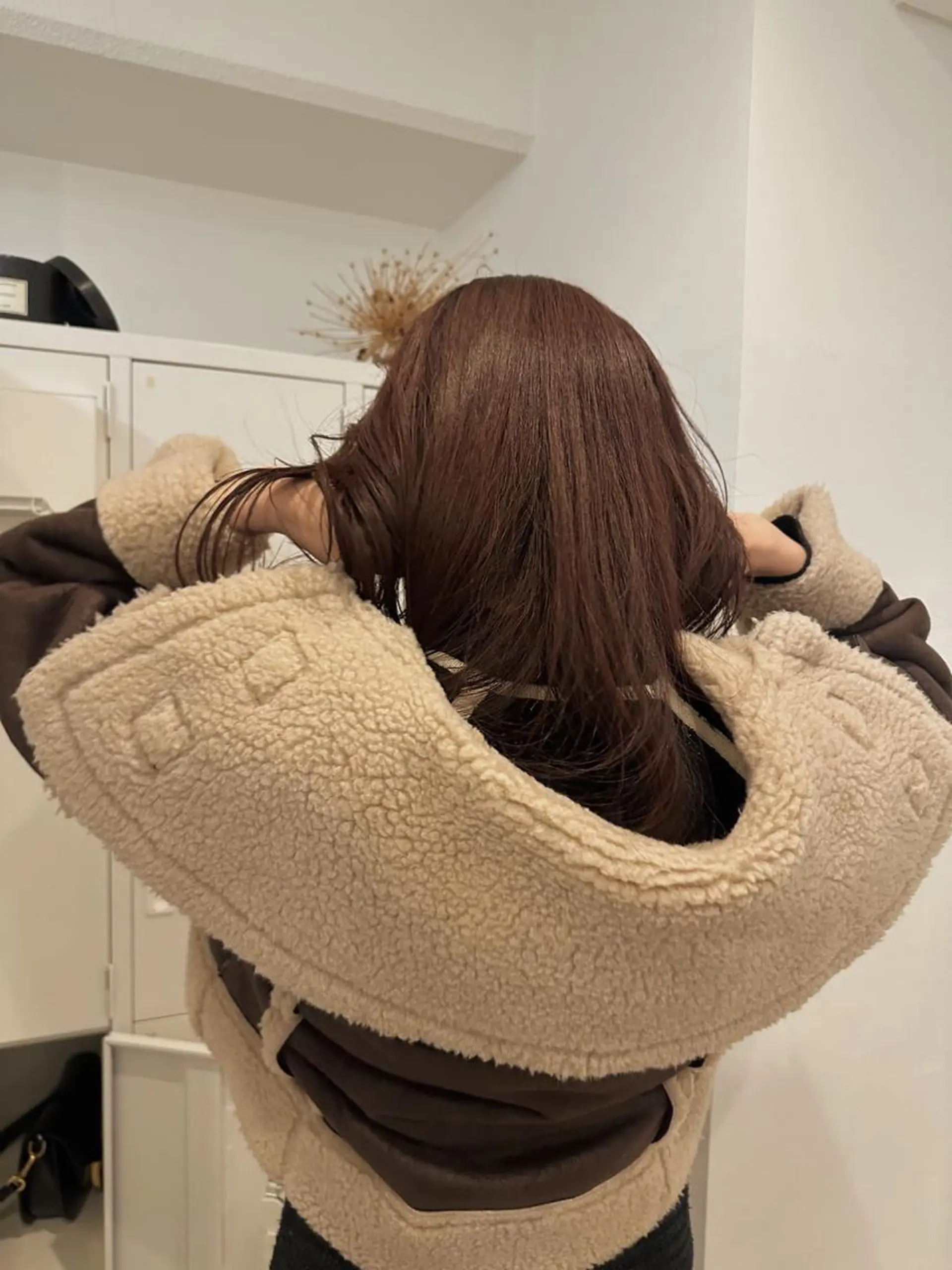 セミロング カラー ブラウンカラー ピンクカラー ピンクブラウン カット ヘアカラー 梅田/ベージュ レイヤー/ヌマタのヘアスタイル