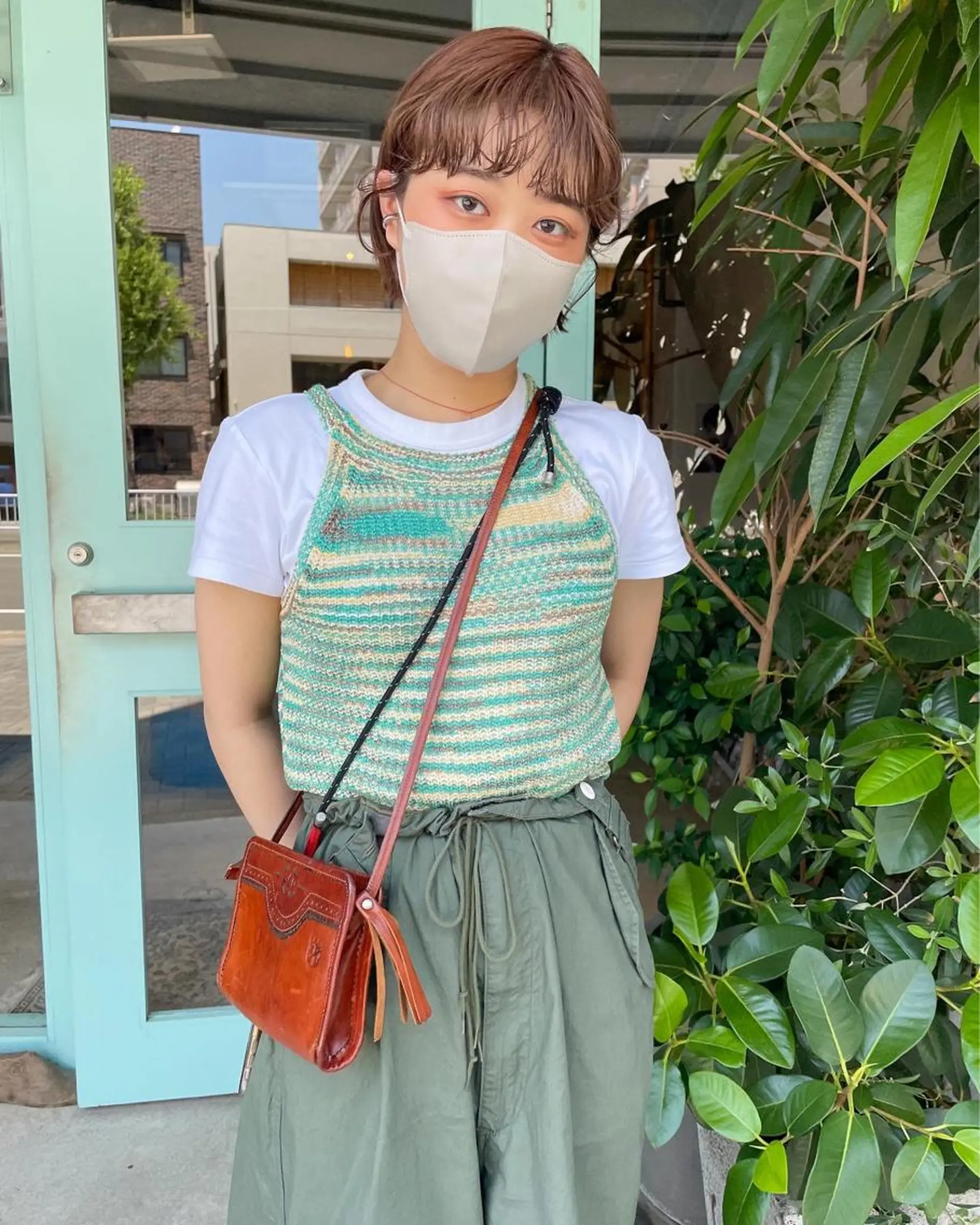 ショート カラー パーマ/レイヤー 岩山丈一郎のヘアスタイル