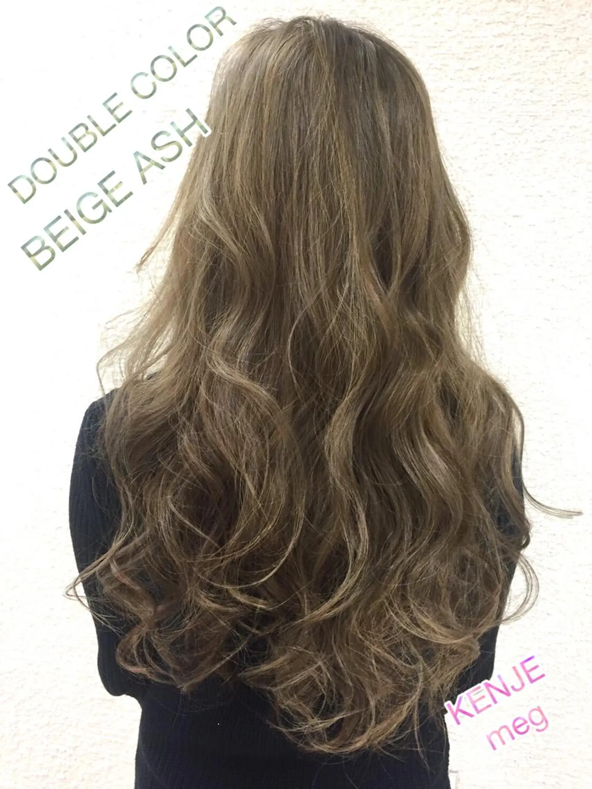 ロング カラー アッシュ ベージュカラー ダブルカラー ハイライトカラー イルミナカラー 高橋恵🌈生え癖改善 ウルフ/レイヤーのヘアスタイル