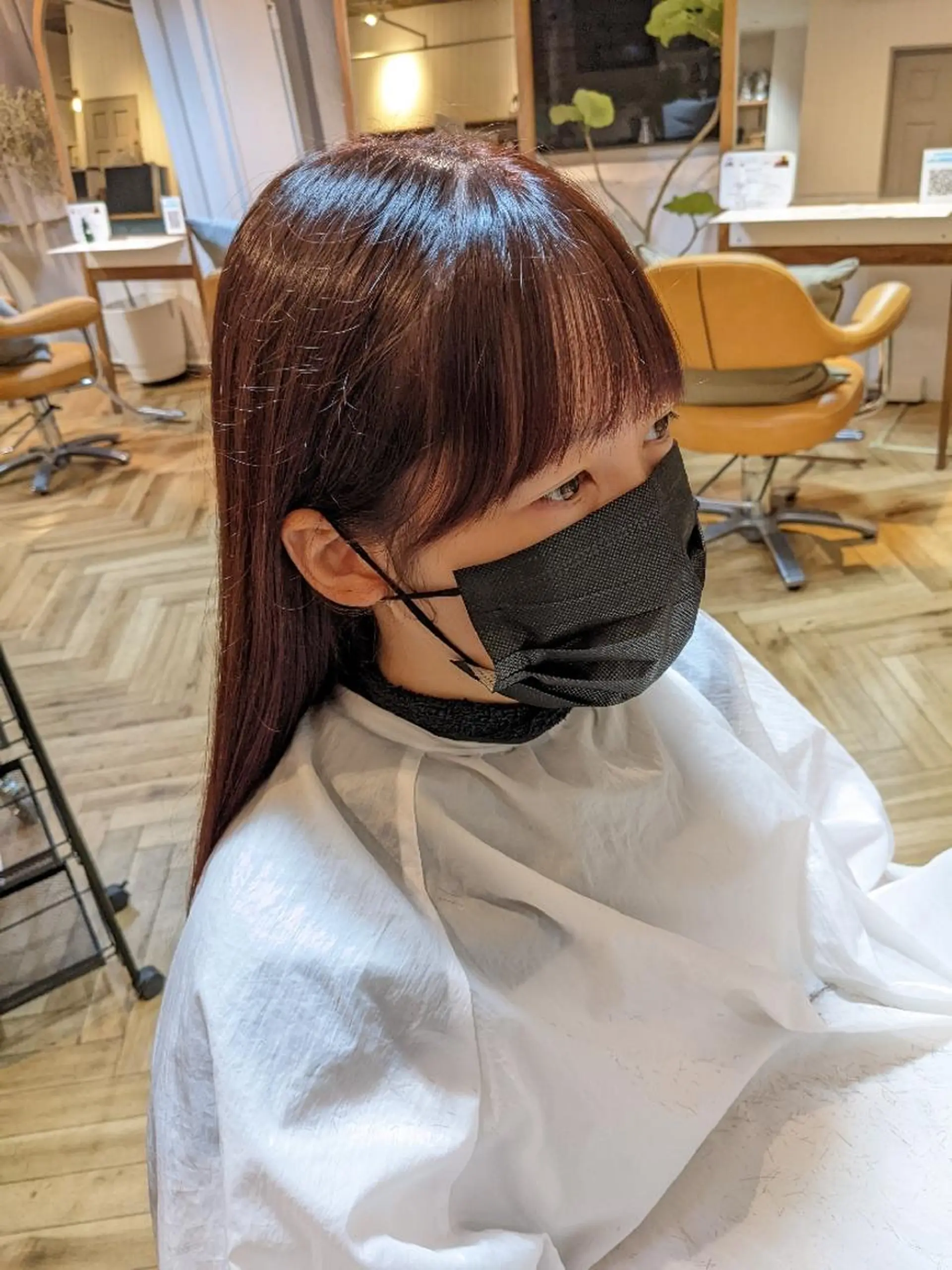 ロング シースルーバング カット ヘアカラー トリートメント 中野 雅子のヘアスタイル