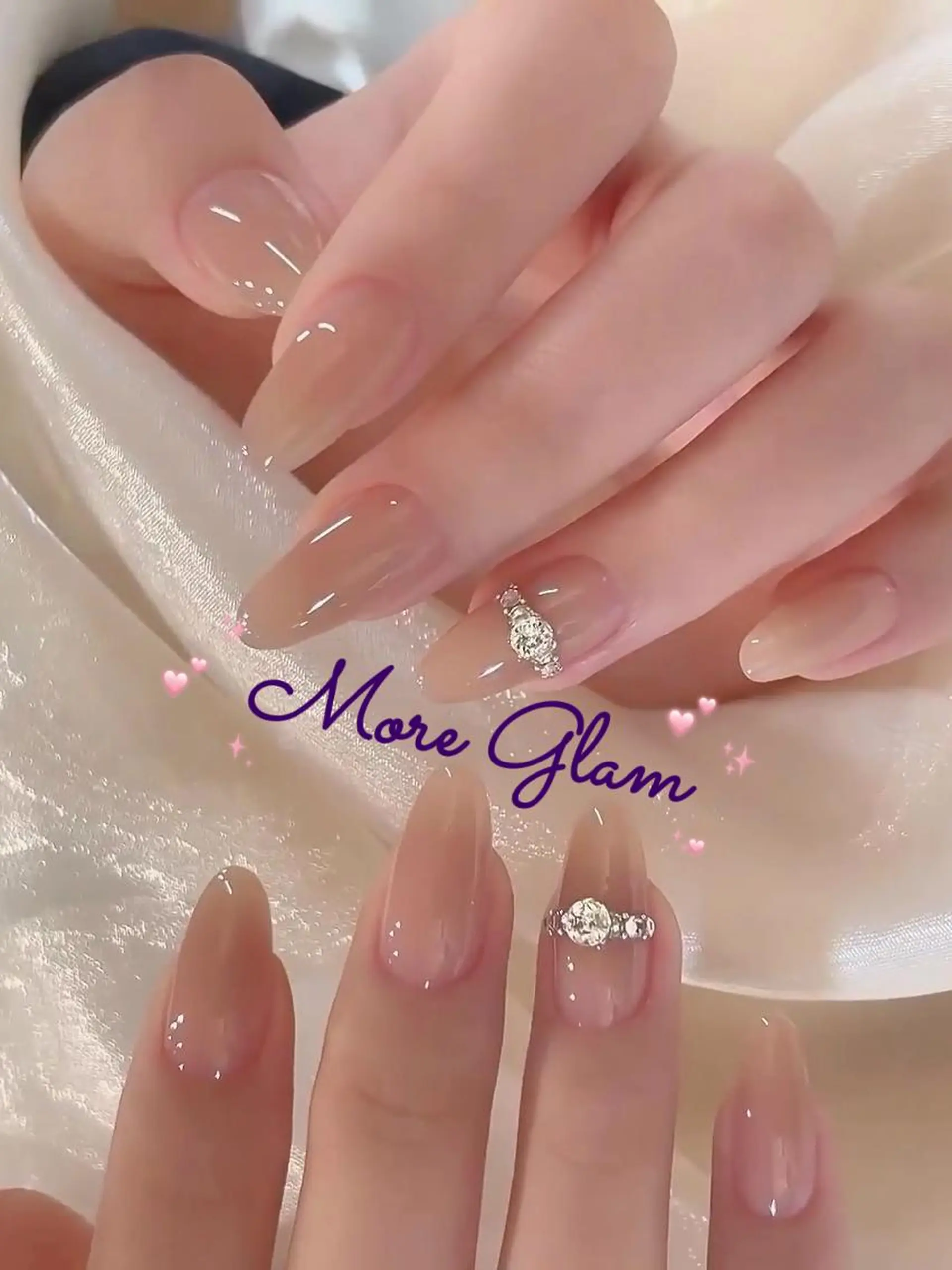 ネイル 長さ出し フットネイル フレンチネイル ジェルネイル ガラスフレンチ MoreGlam Nailsのネイルデザイン
