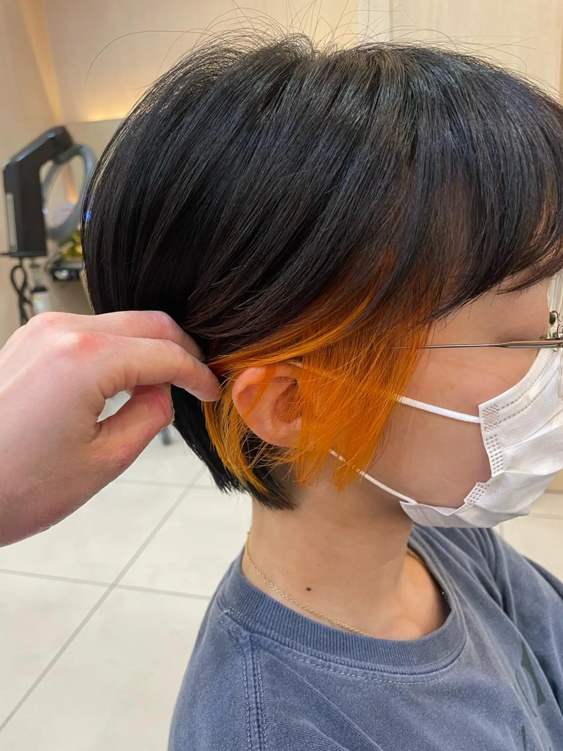 ショート カラー ヘアアレンジ ヘアカラー トリートメント リリー /Men's/パーマのヘアスタイル