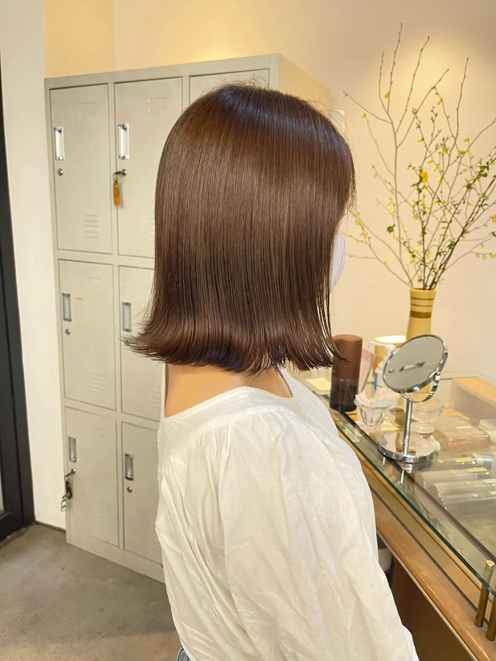 ミディアム カラー アッシュ アッシュブラウン ブリーチ ブラウンカラー ダブルカラー ヘアカラー トリートメント 渋谷ケアブリーチ Suuのヘアスタイル