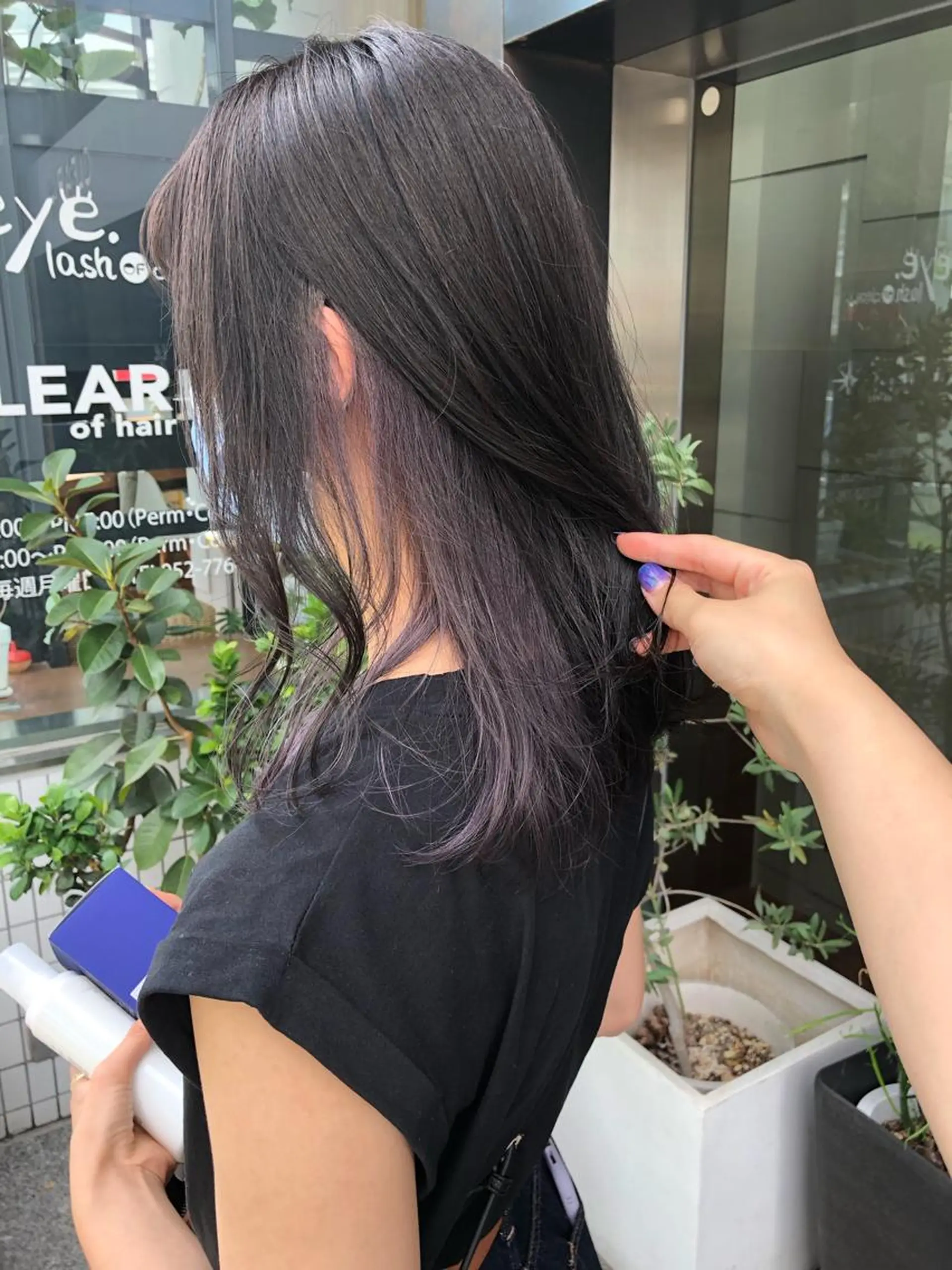 セミロング カラー ブリーチ ラベンダーカラー 柏木 彩花のヘアスタイル