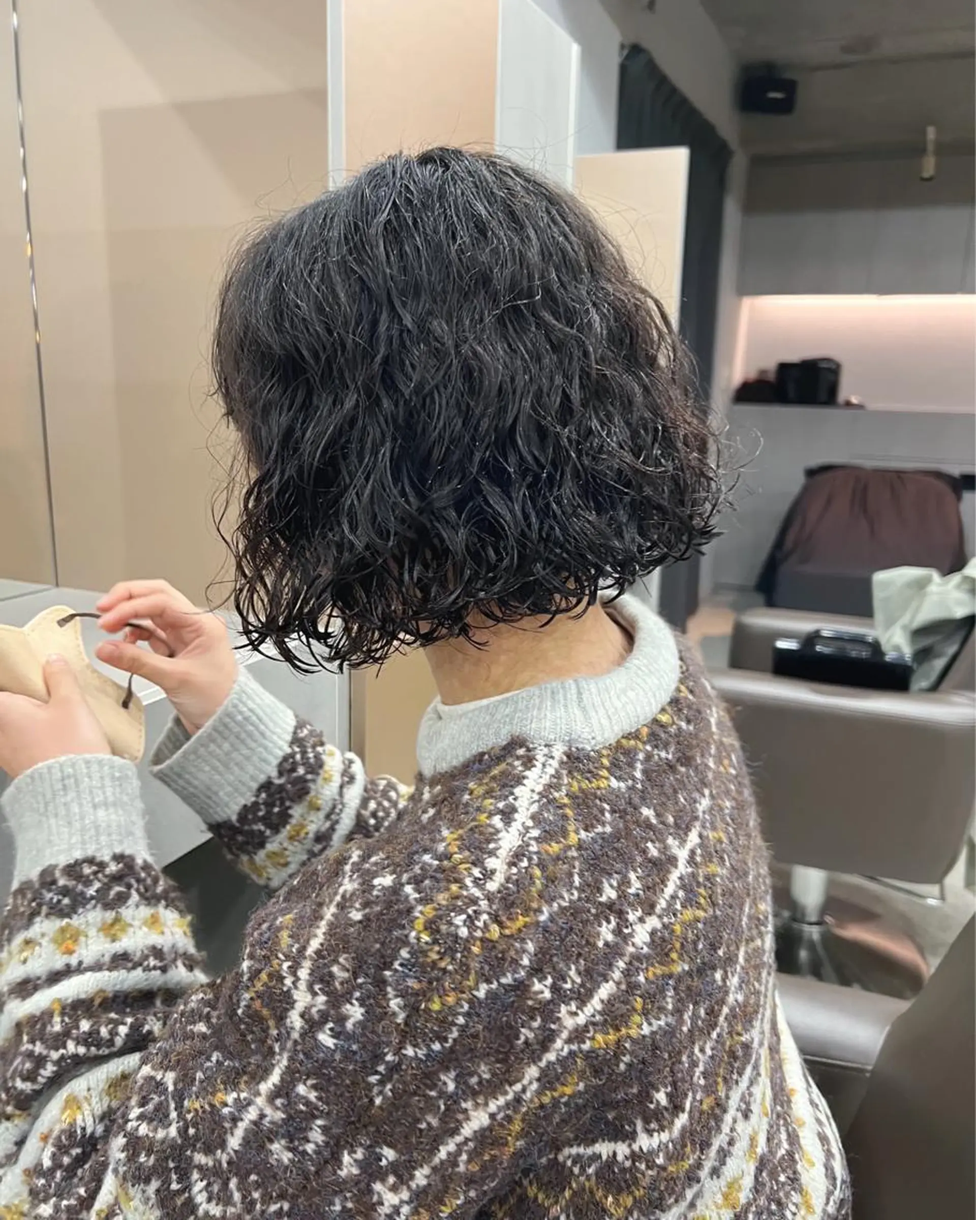 ショート パーマ ボブパーマコテ巻き風 パーマNo1深江秀平のヘアスタイル