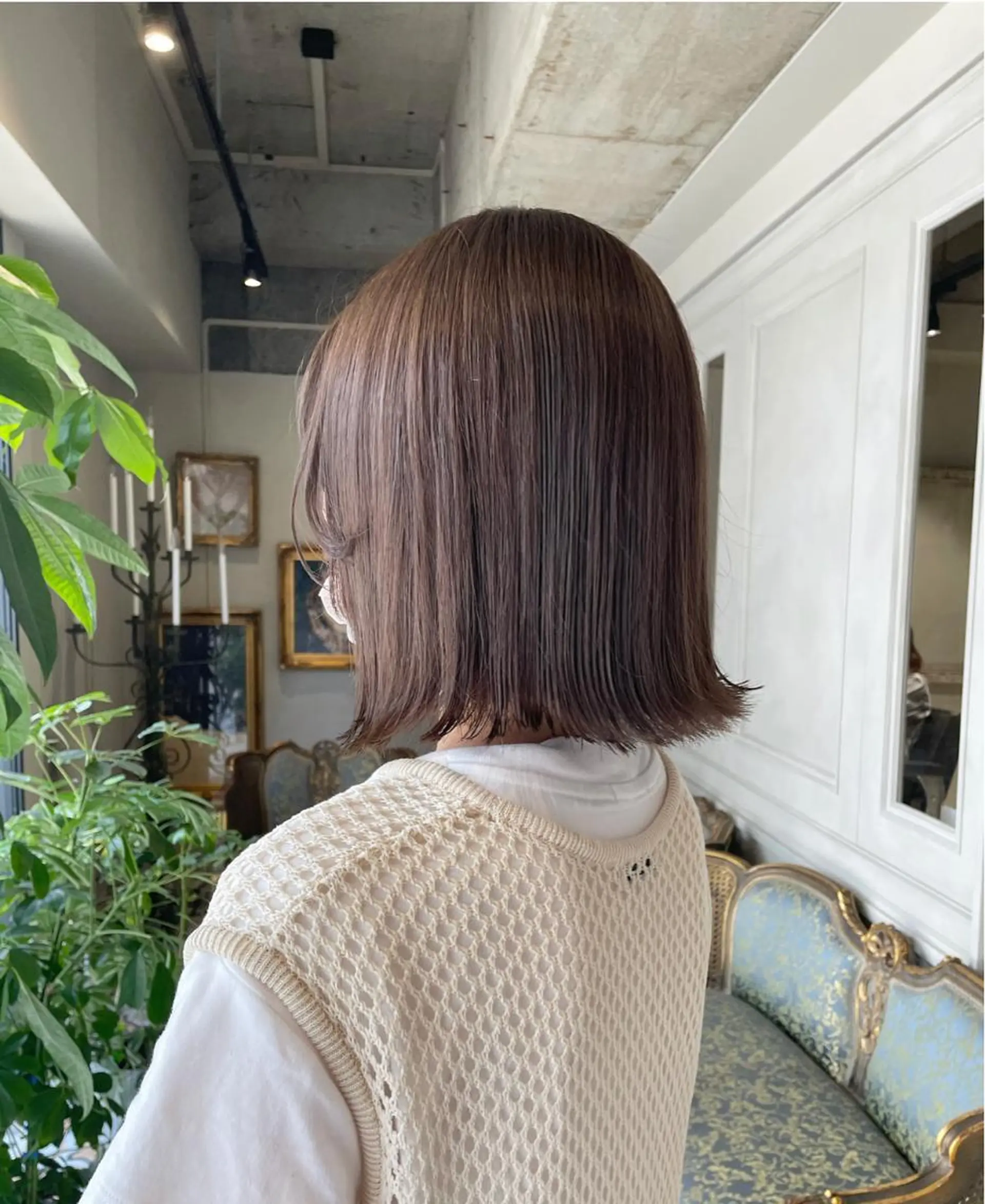 ミディアム カット ヘアカラー 原 菜帆のヘアスタイル