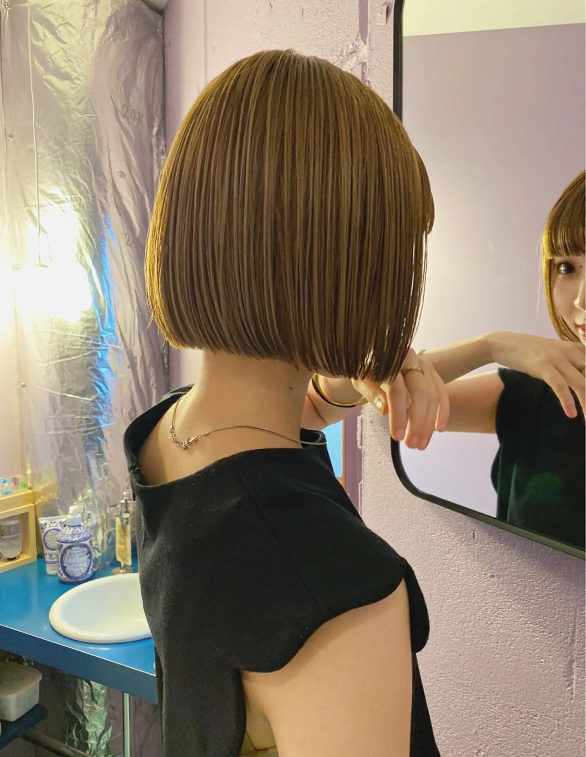 ショート カラー カット レイヤー/パーマ /ウルフ/nabeのヘアスタイル