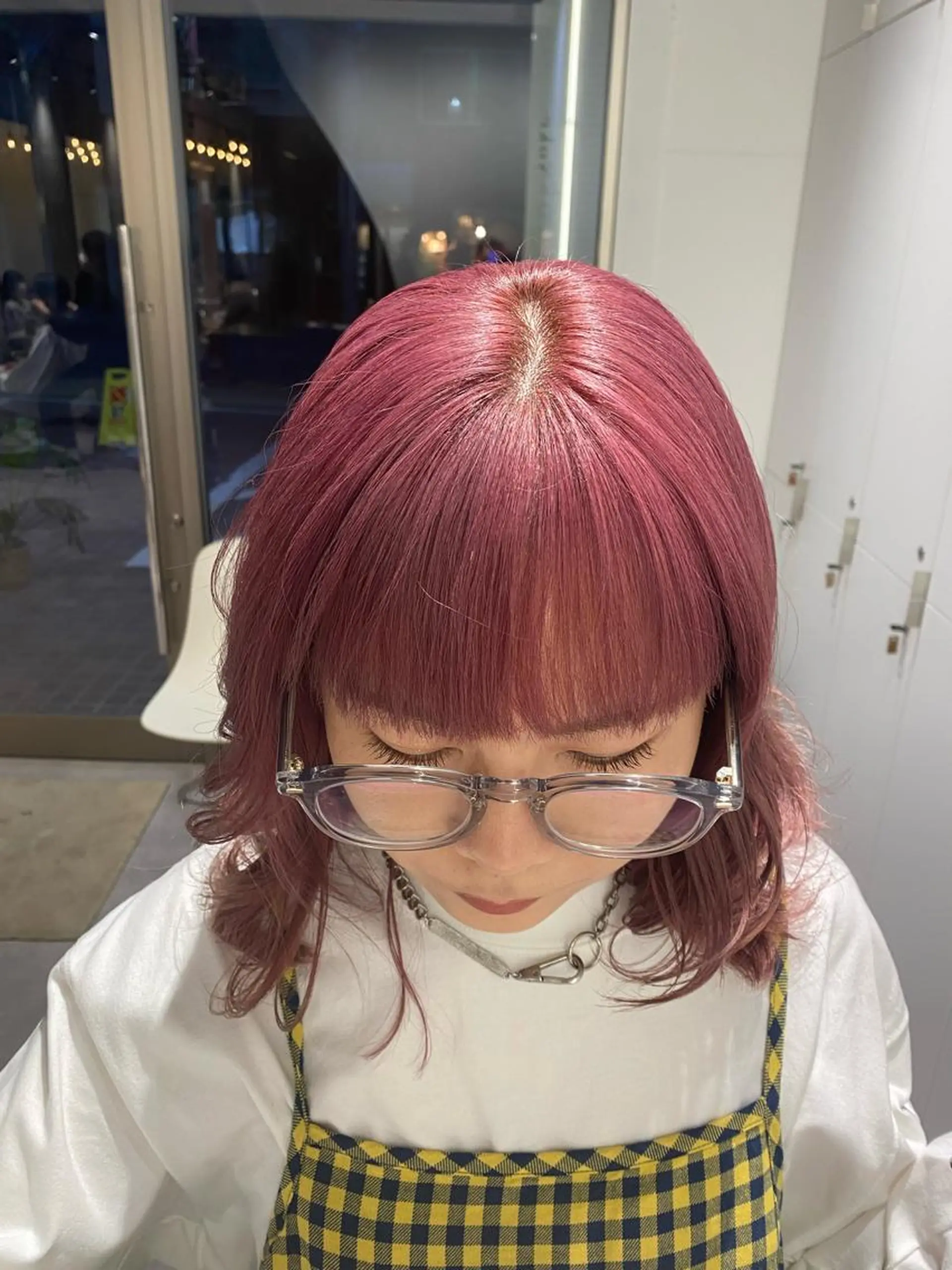 セミロング カラー ピンクカラー カット ヘアカラー トリートメント 無料カット募集中🌷 ちひり𓂃𓈒♡‪のヘアスタイル