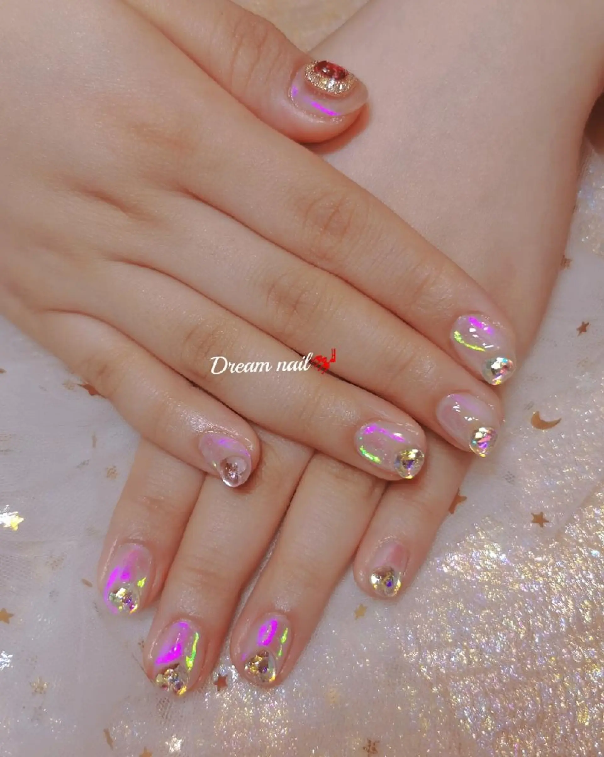 ネイル フィルイン、長さ出し 深爪矯正のネイルデザイン