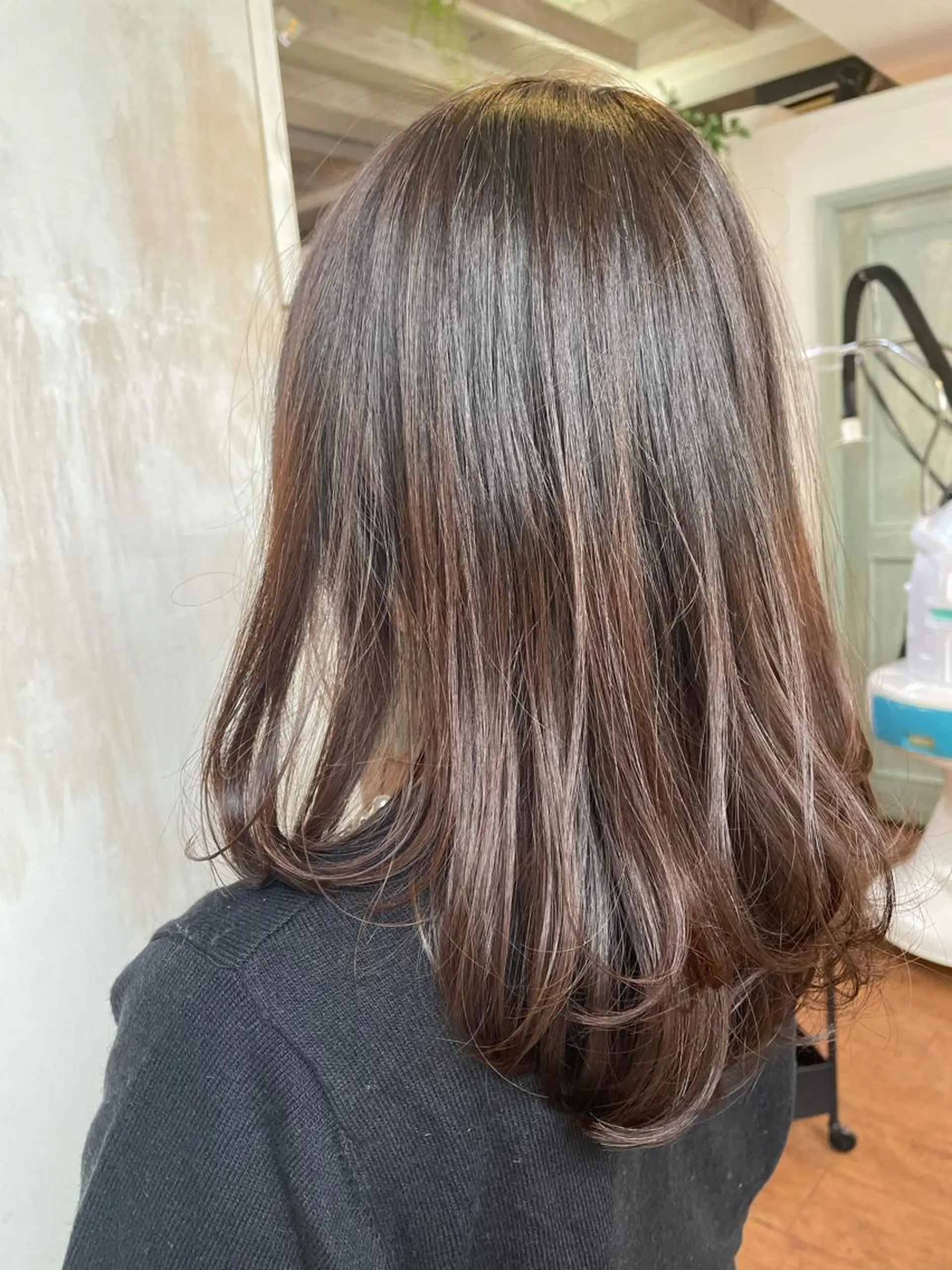 ミディアム カラー パーマ ボブ 🐤 こじま🐤のヘアスタイル