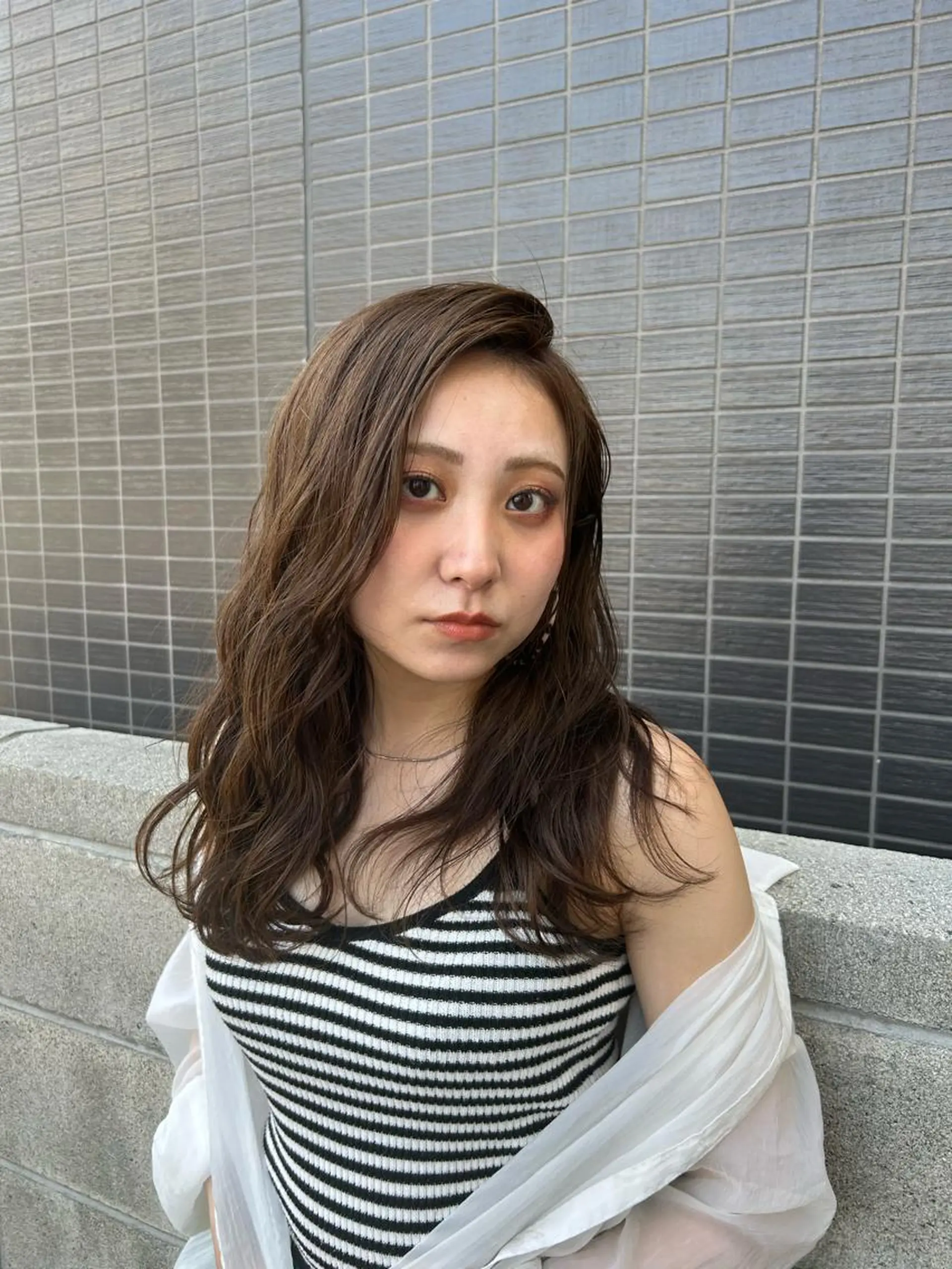 セミロング カラー アイブロウ カット ヘアカラー トリートメント 🌼RIKA🌼レデ ィース専門💖のヘアスタイル