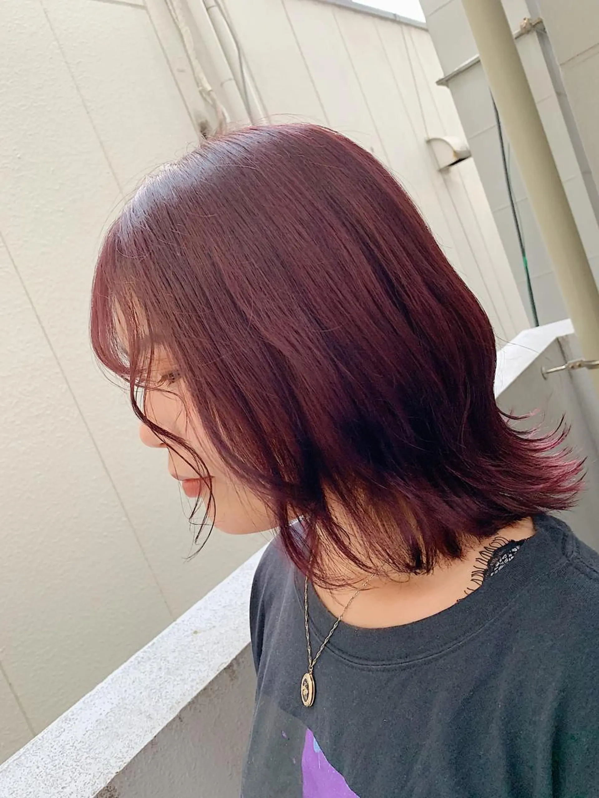 ミディアム カラー ブリーチ カシス ピンクカラー GO TODAY SHAiRE SALON 町田店所属・🫧大森 知夏🫧のヘアスタイル