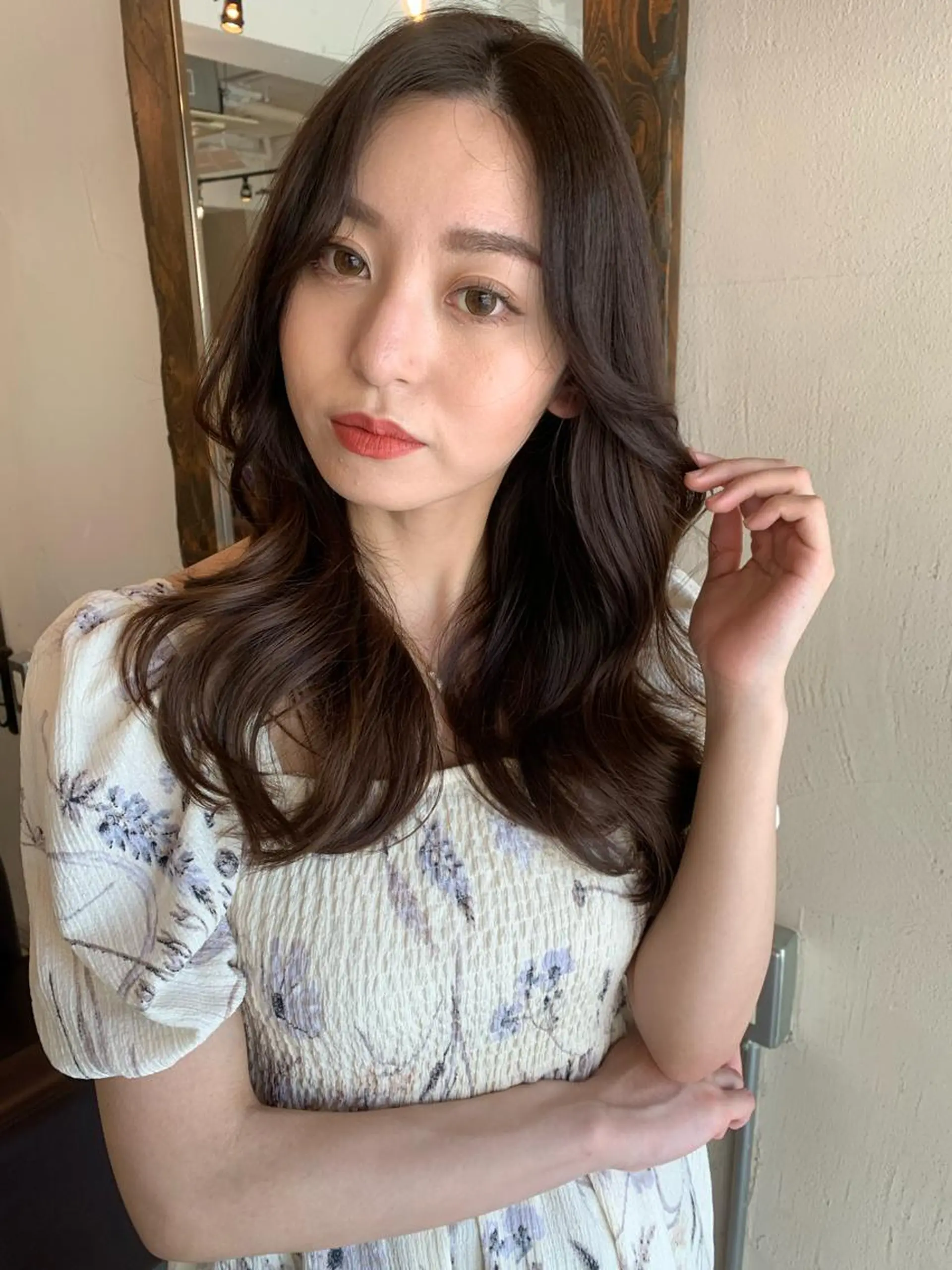 ロング カラー カット ヘアカラー トリートメント ヘッドスパ ヘアセット 透明感/オリーブ/ グレージュ/YUKAのヘアスタイル