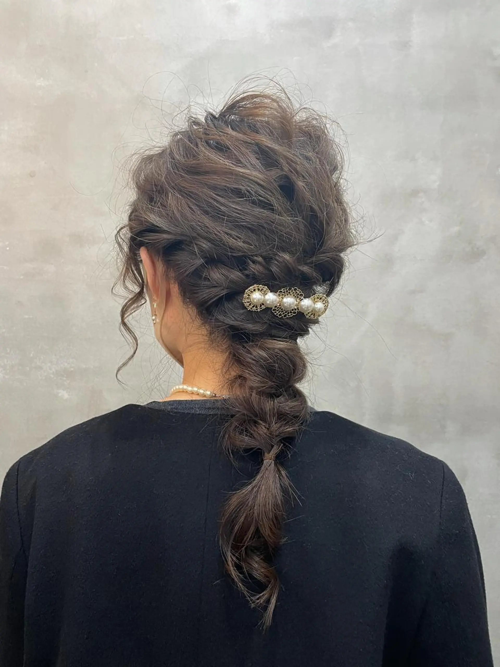 セミロング ヘアアレンジ ヘアセット 【ピンク/韓国ヘア/ ヘアセット】亜海のヘアスタイル