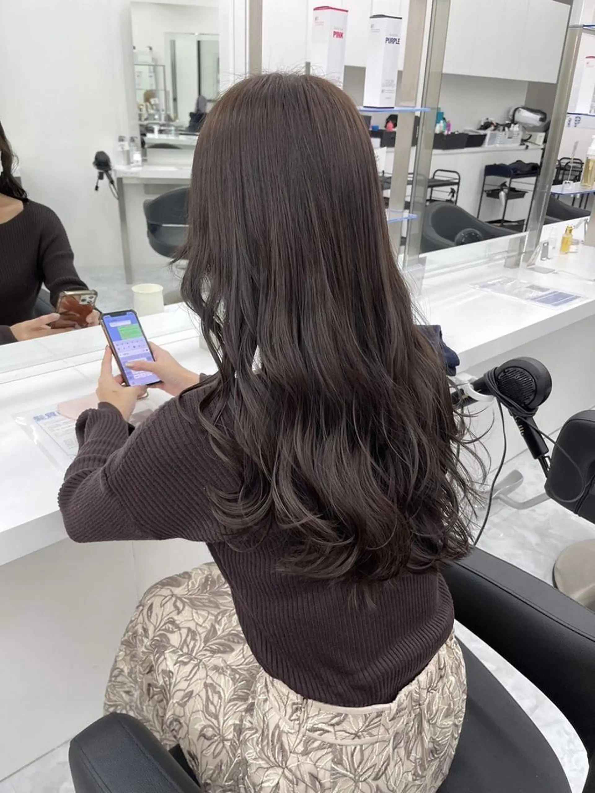 ヘアアレンジ カラー ロング 🥂上品ワンホンヘア 🥂nozomiのヘアスタイル