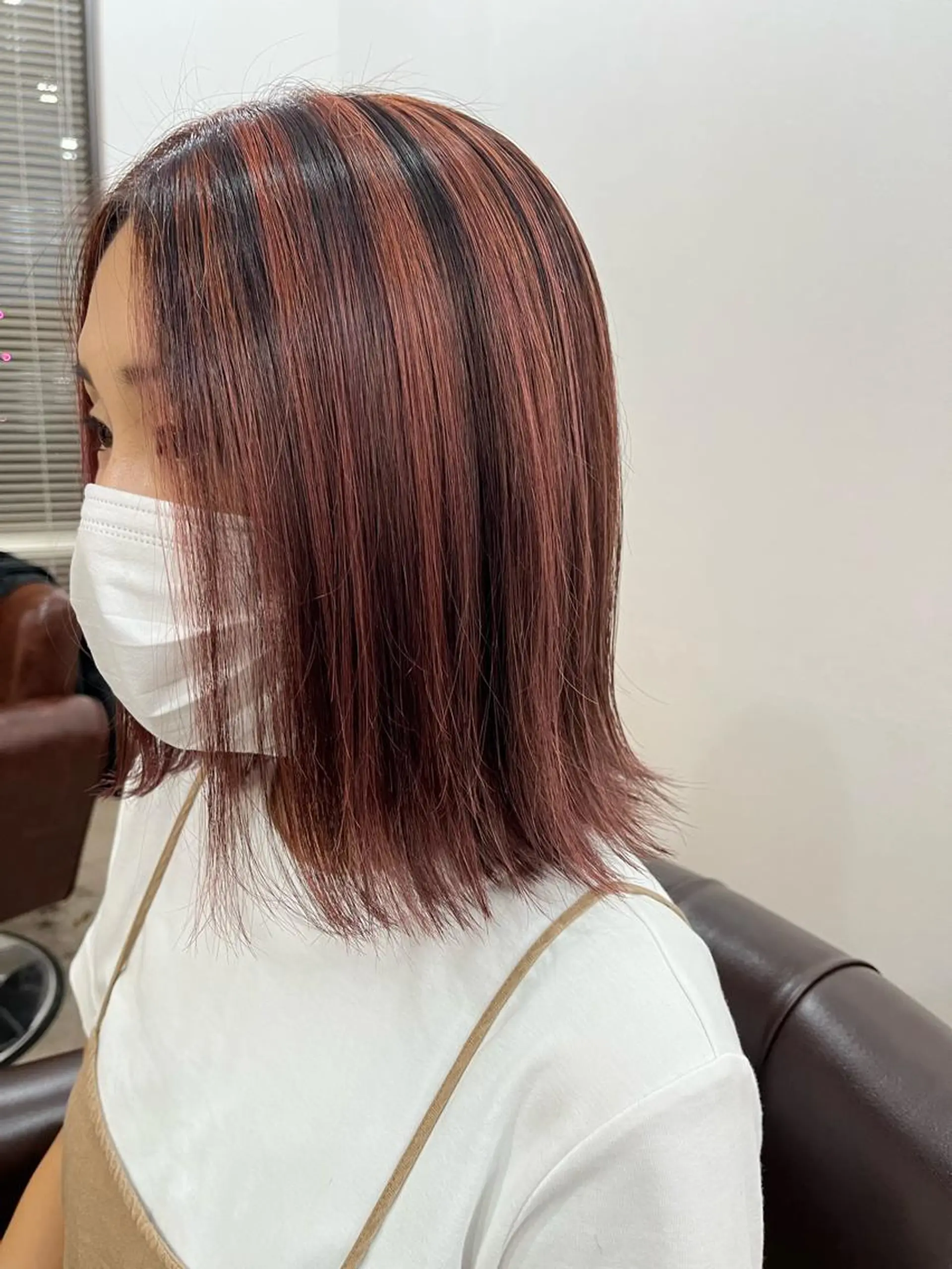 セミロング カラー ハイライトカラー オレンジ オレンジピンク ピンクカラー ハイライト Emma ecole所属・Emma ecole /栄/RIOのヘアスタイル