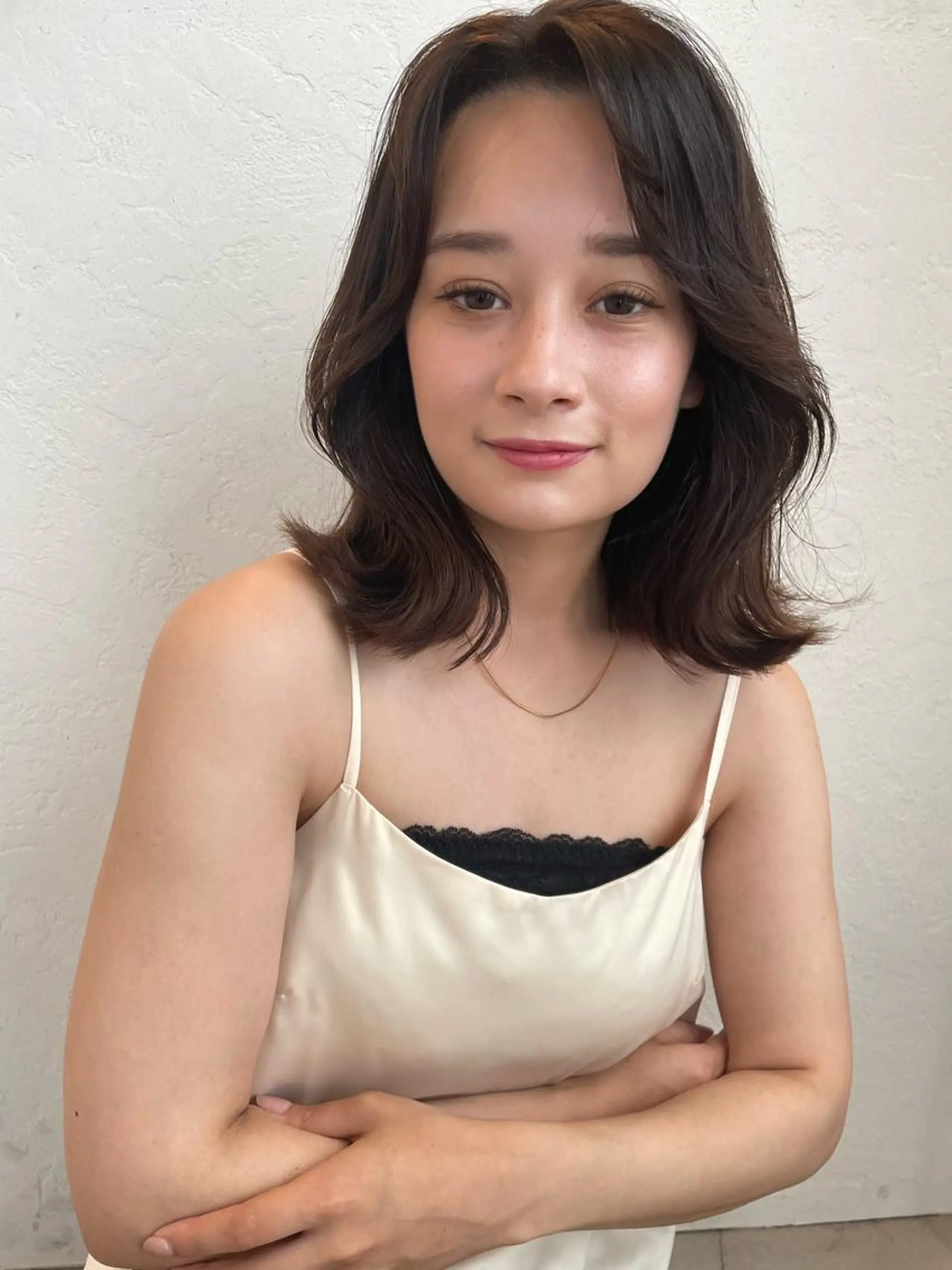 ミディアム カット ヘアカラー トリートメント レイヤーカット🎀 kanaのヘアスタイル