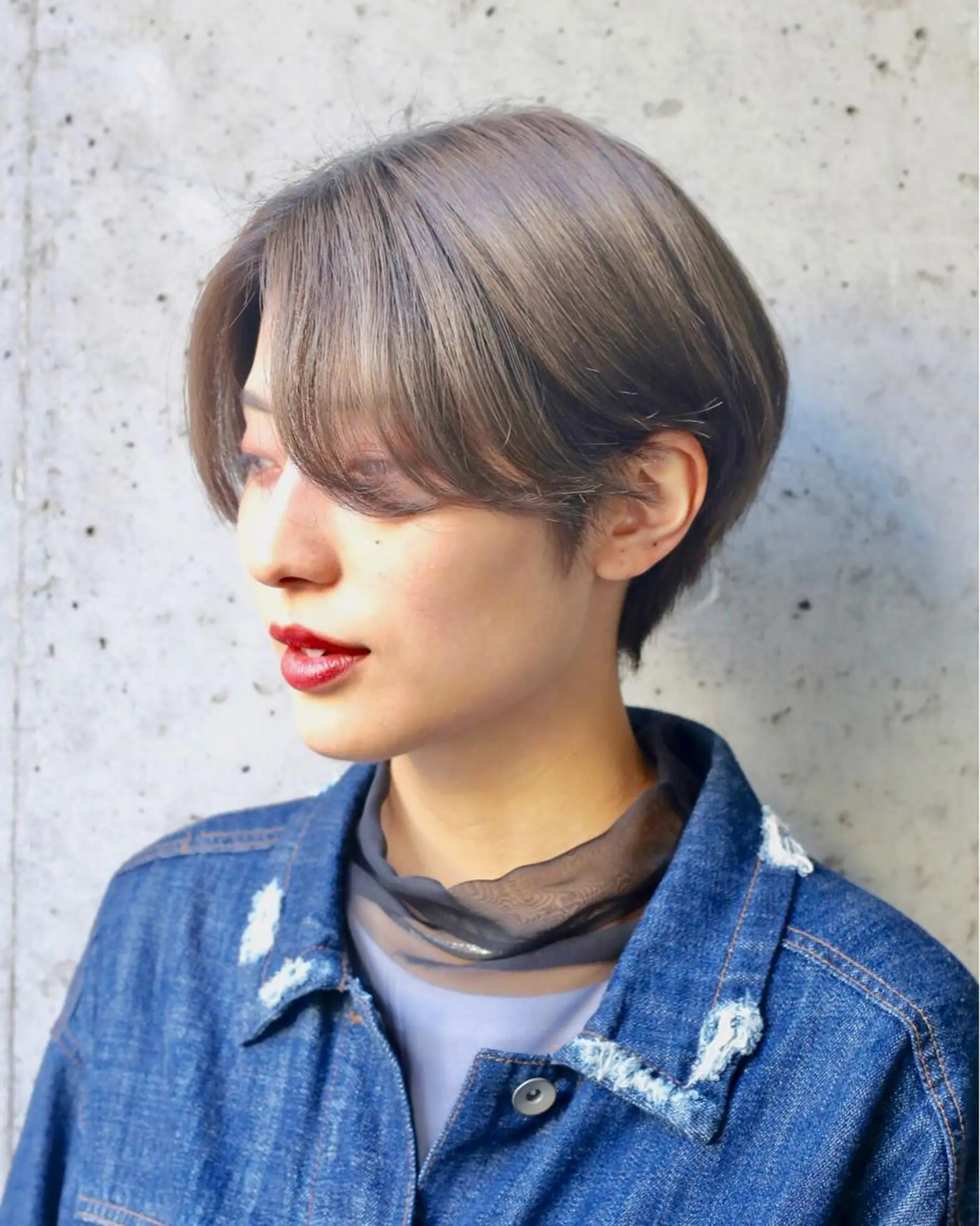 ショート カラー 似合わせカット カット ヘアカラー トリートメント 難波/心斎橋/ボブ/ 髪質改善/ハイトーンのヘアスタイル