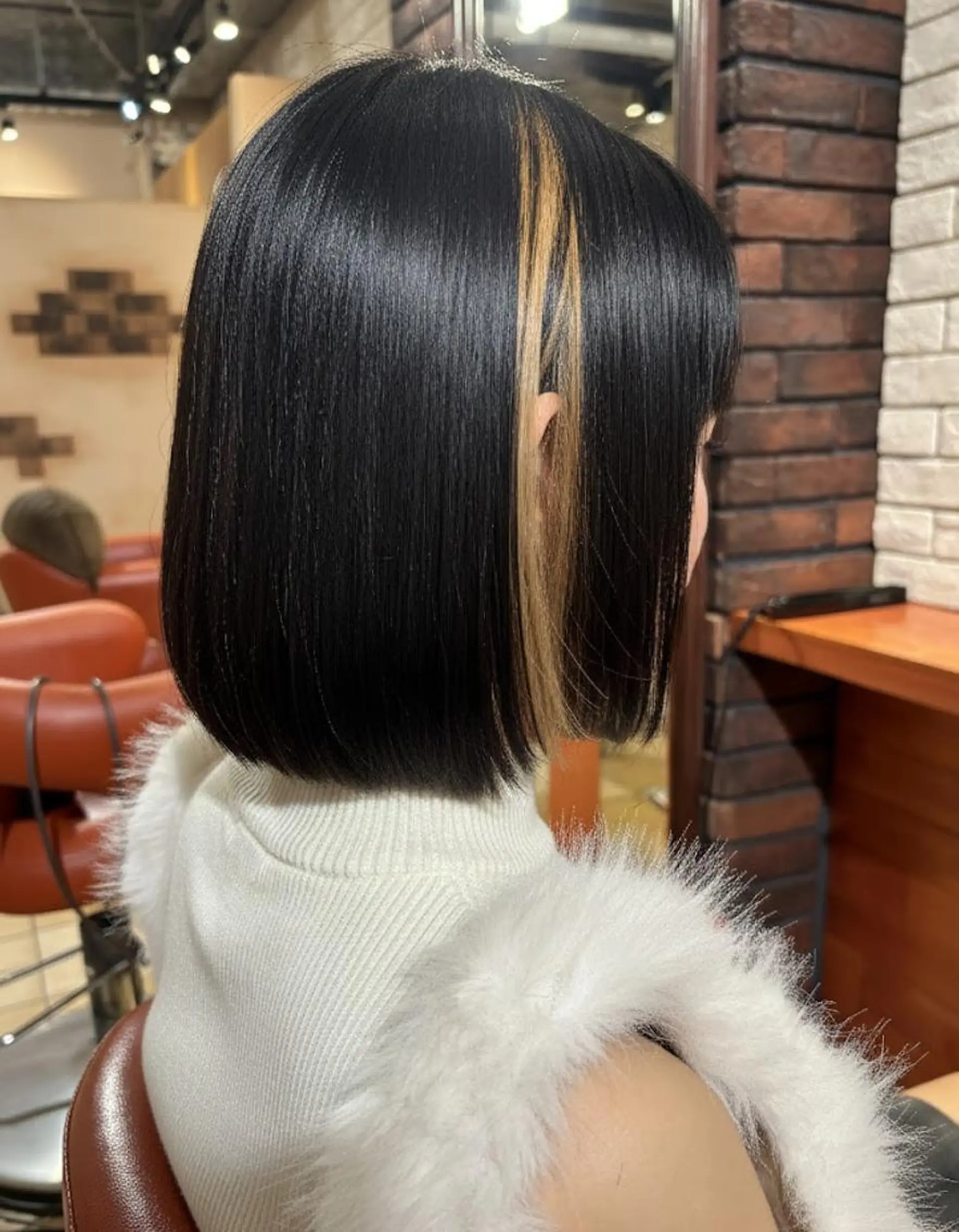 ミディアム ボブ ヘアカラー トリートメント ヘッドスパ flencia 丸 和博｜カットのヘアスタイル