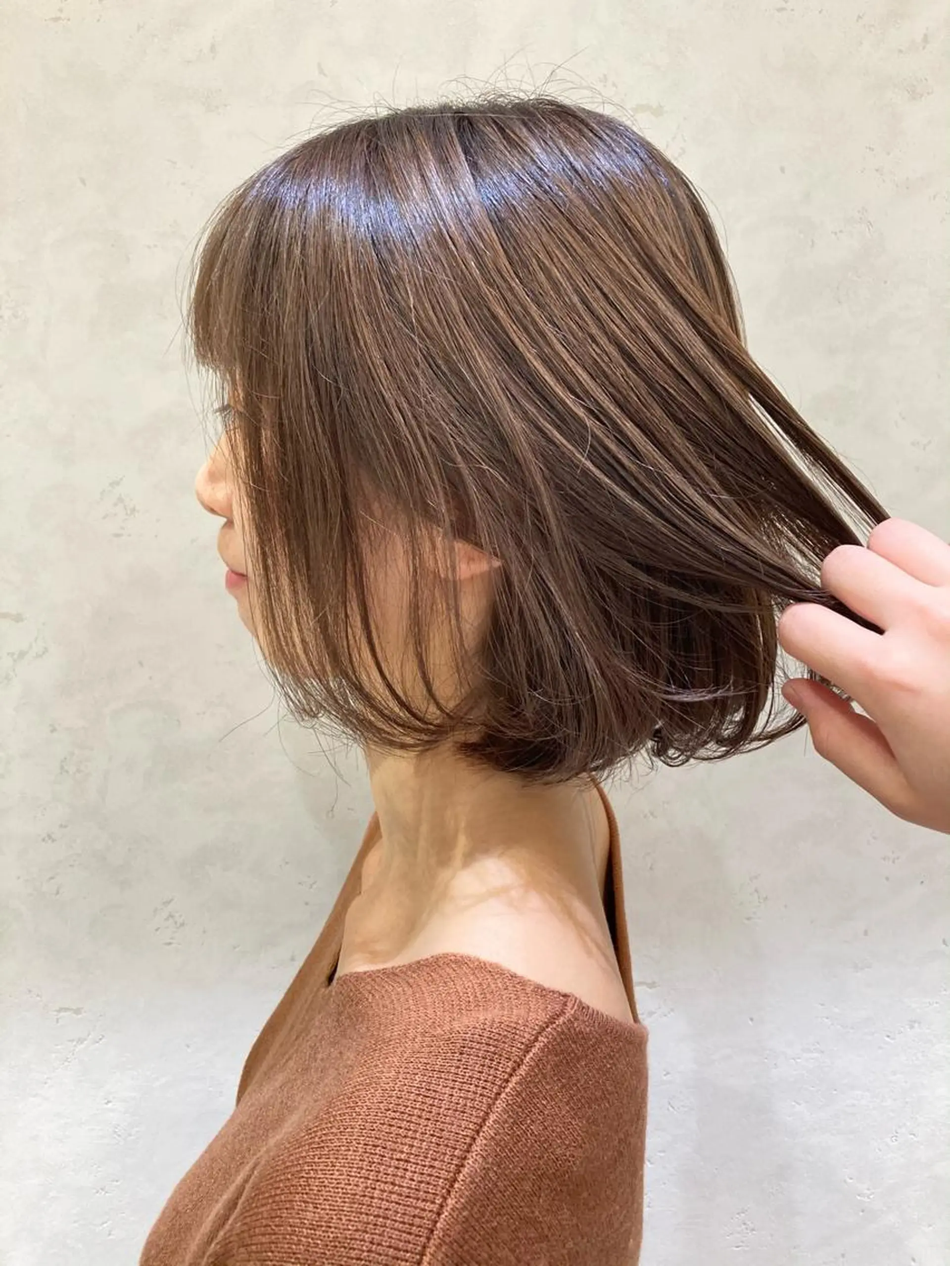 カラー アッシュ ベージュカラー nono/パーマ /顔まわりカット🐈のヘアスタイル