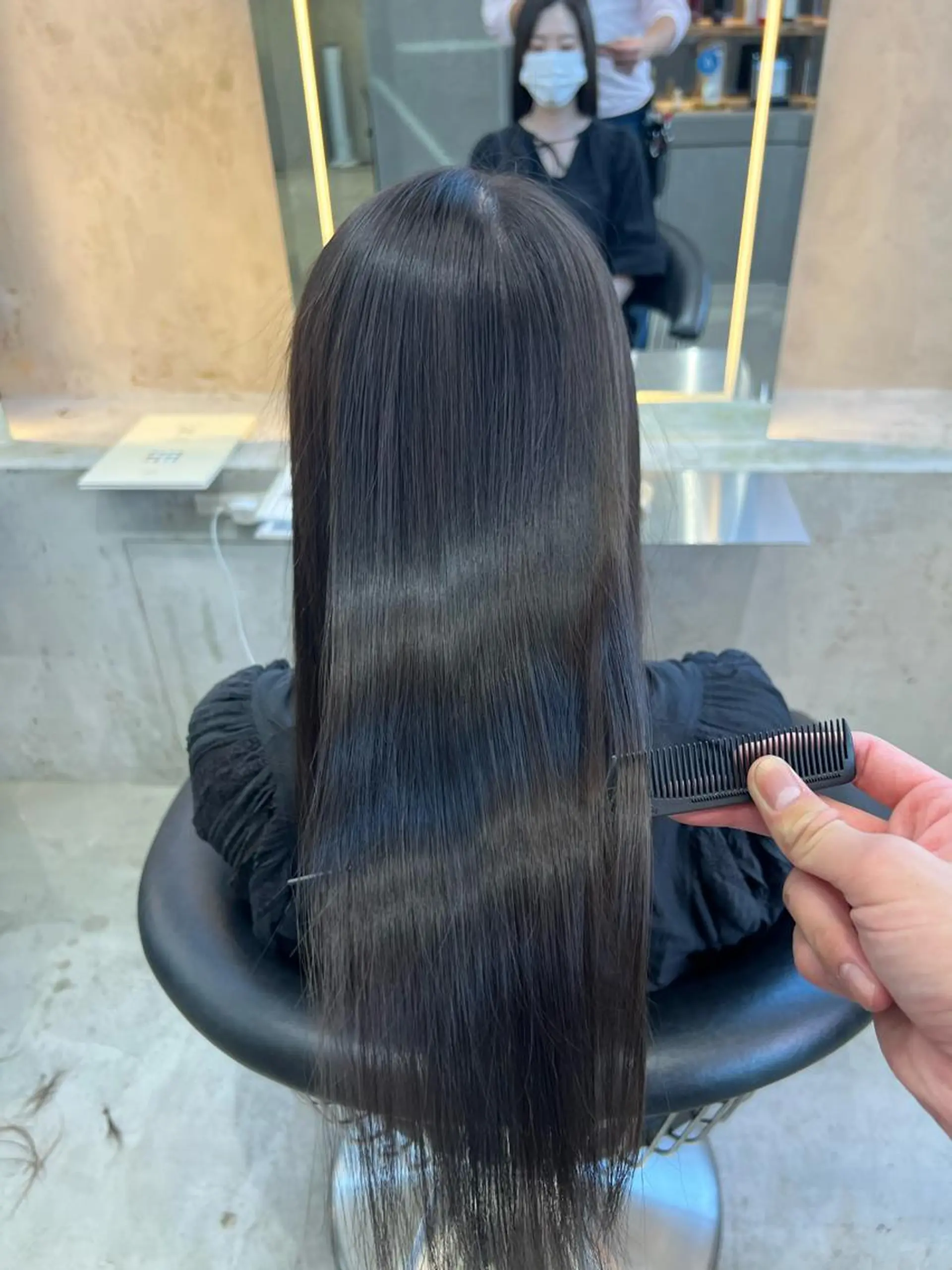 セミロング パーマ ボブ 縮毛矯正 カット 縮毛矯正 トリートメント ヘアセット 艶透明感カラー/ 髪質改善/三ツ木一生のヘアスタイル