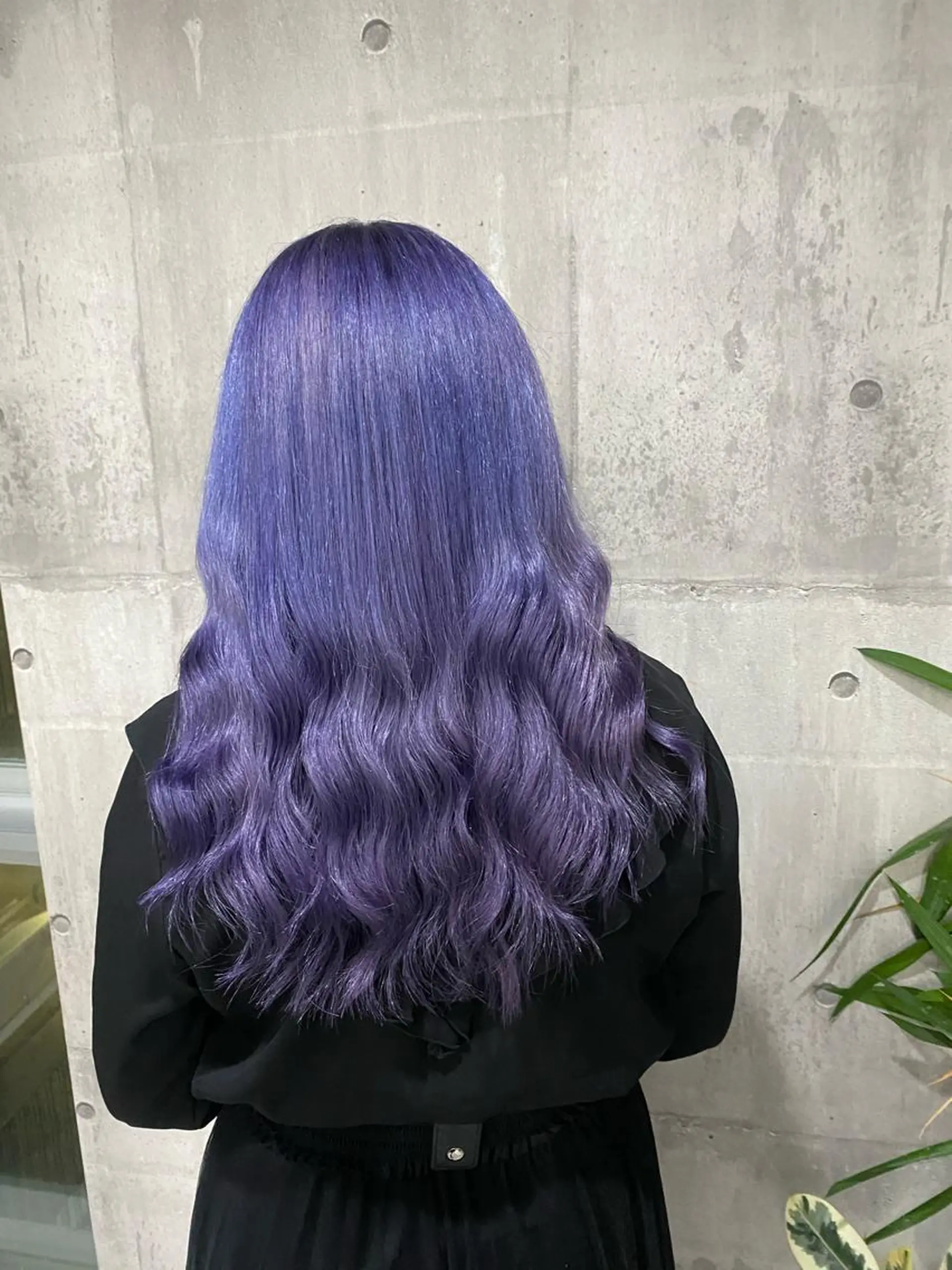 ロング パープルカラー ヘアカラー トリートメント ヘアセット メンズパーマ名人 TAKUMAのヘアスタイル