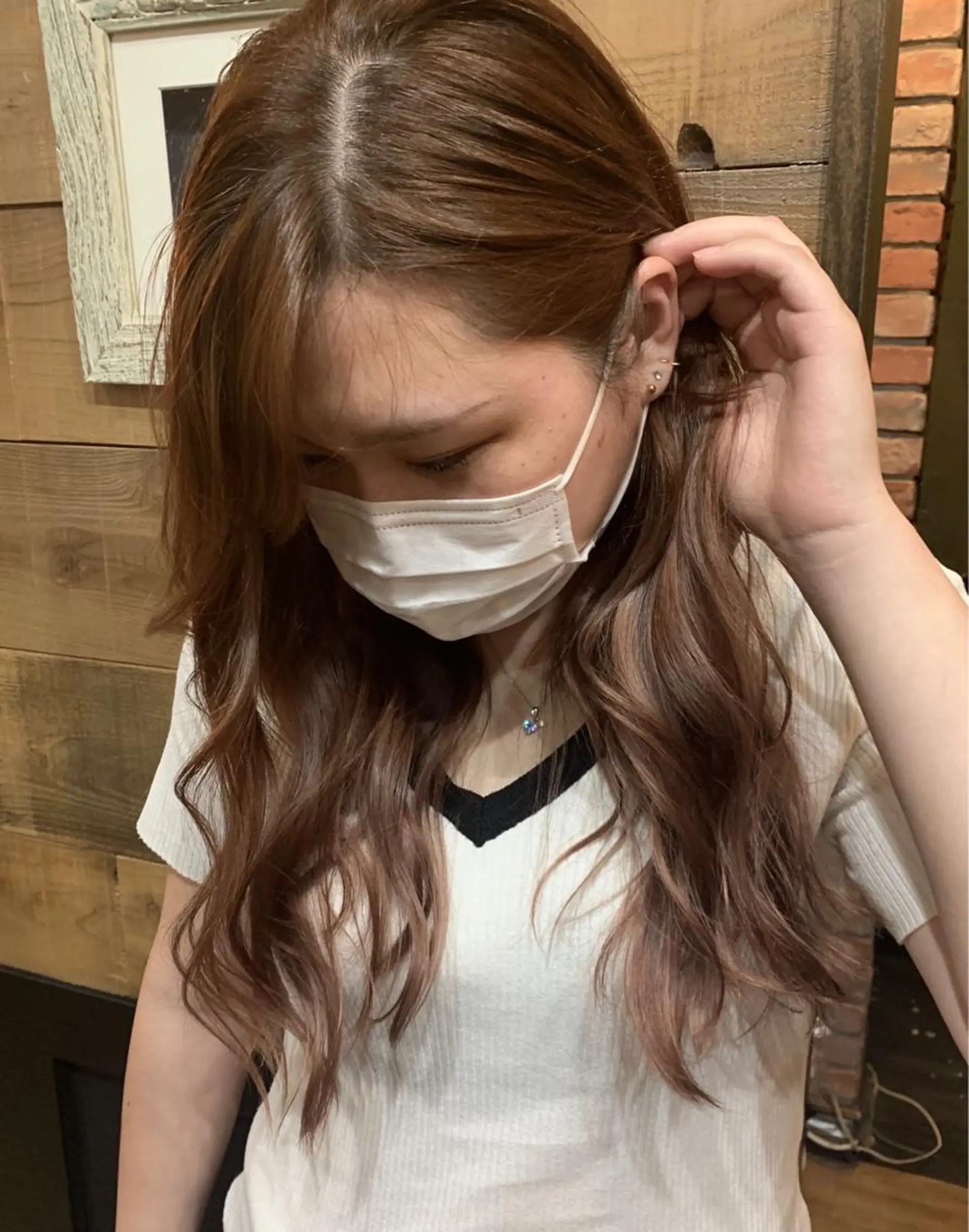 ロング カラー ベージュカラー ピンクカラー ヘアカラー トリートメント SHIAN 八王子👼鬼塚さやかのヘアスタイル