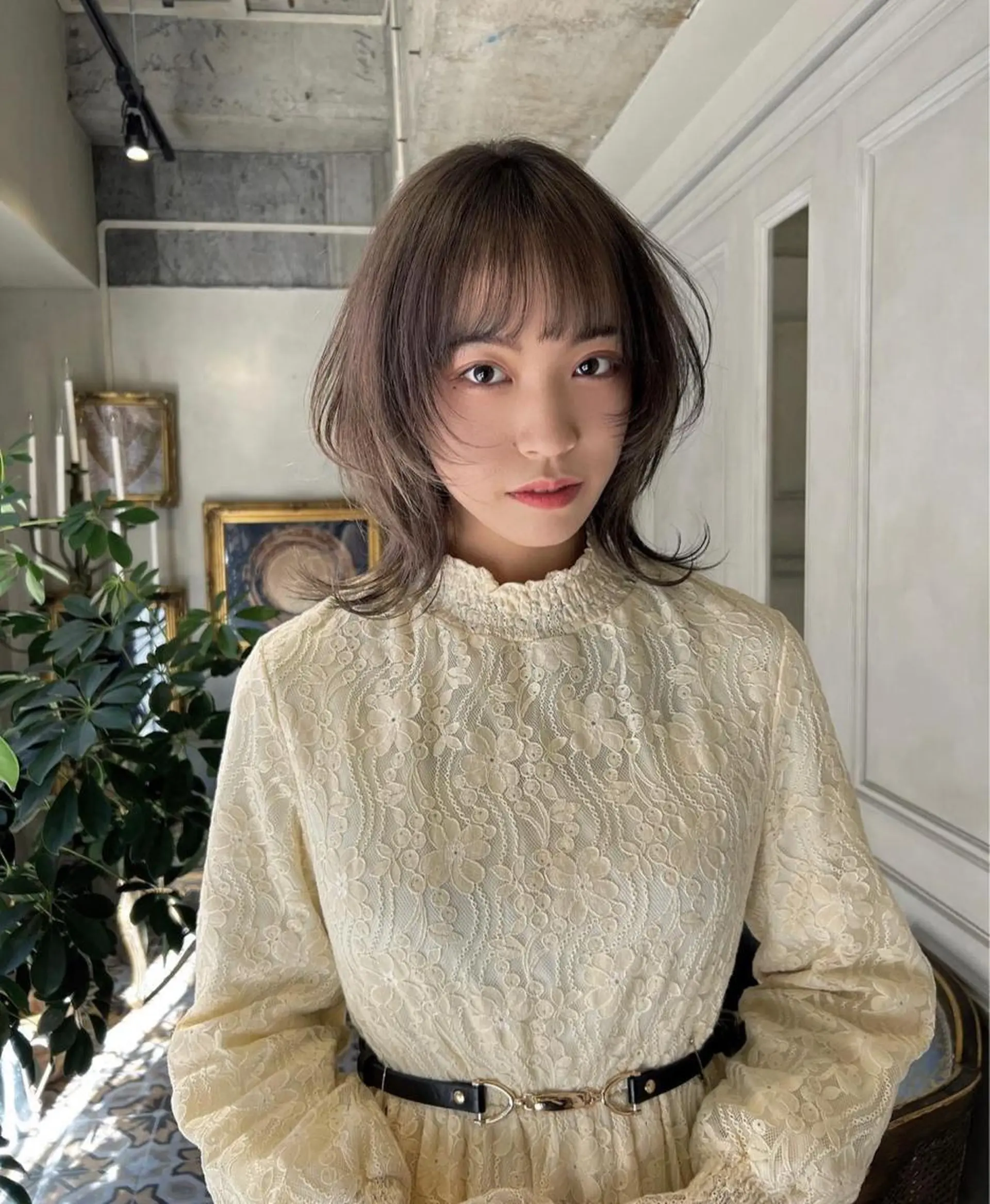 ミディアム カット ヘアカラー 梅原 大和のヘアスタイル