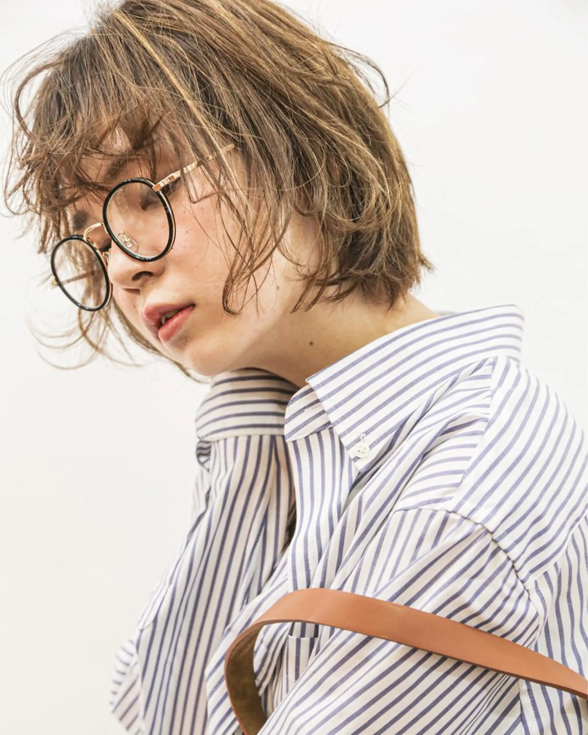 ミディアム ボブ ハイライト サトウ レンマのヘアスタイル