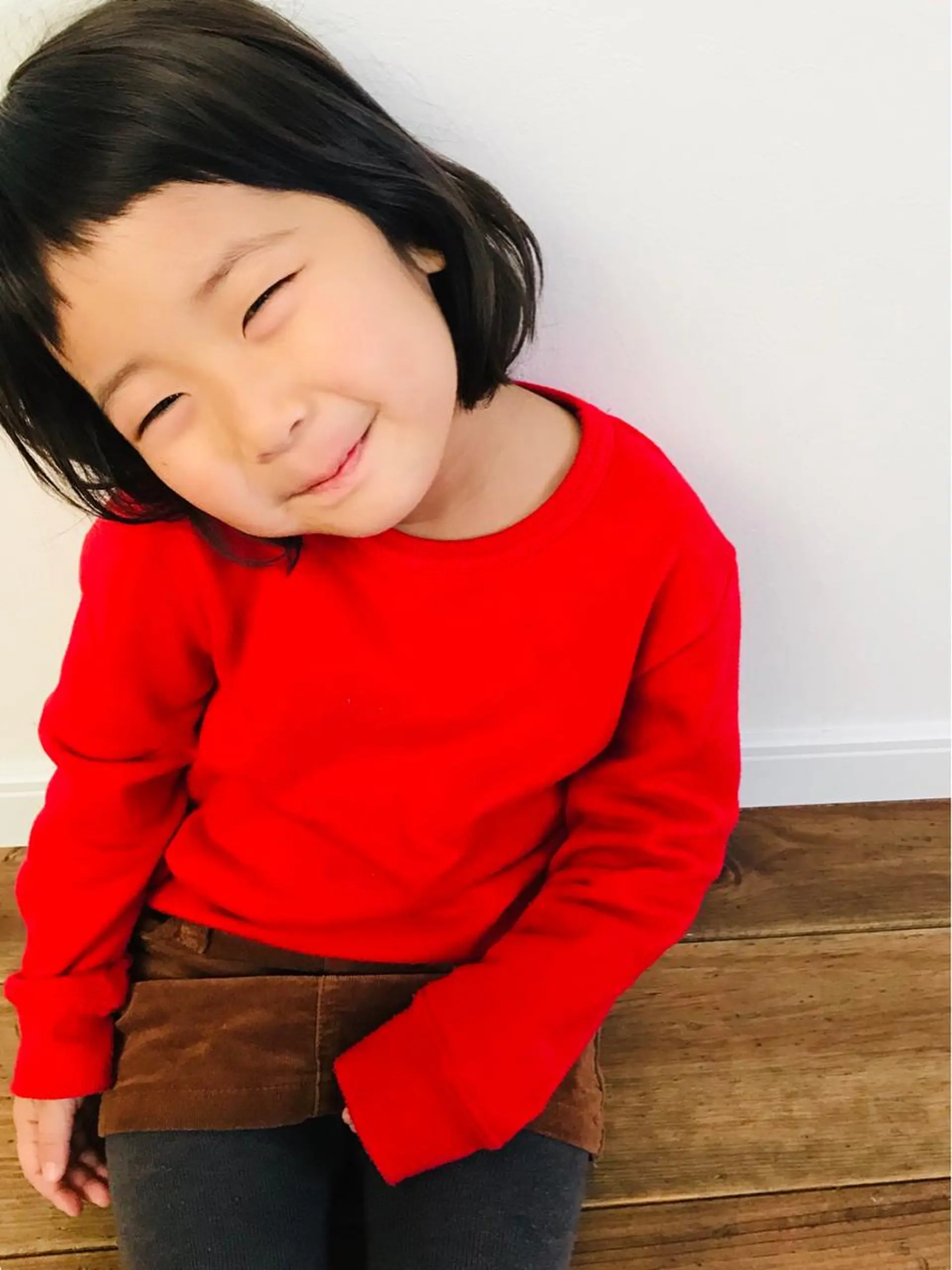 カラー キッズ ボブ ママ美容師 ＊ヒマワリのヘアスタイル