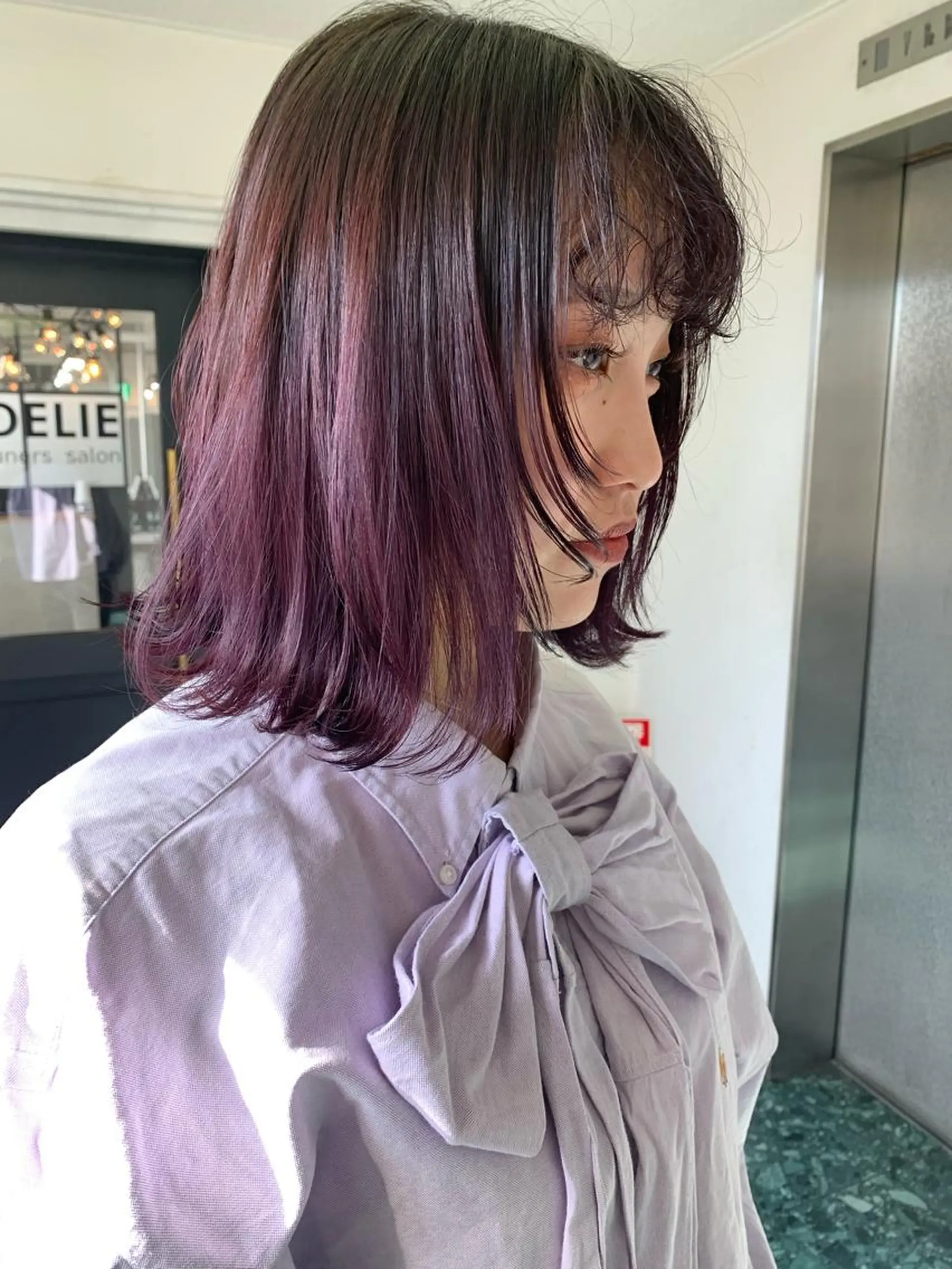 ショート カラー パープルカラー FRAME+spa&hair roomなんば駅前店所属・🌸MAYU🌸 ハイトーン➕レイヤーのヘアスタイル