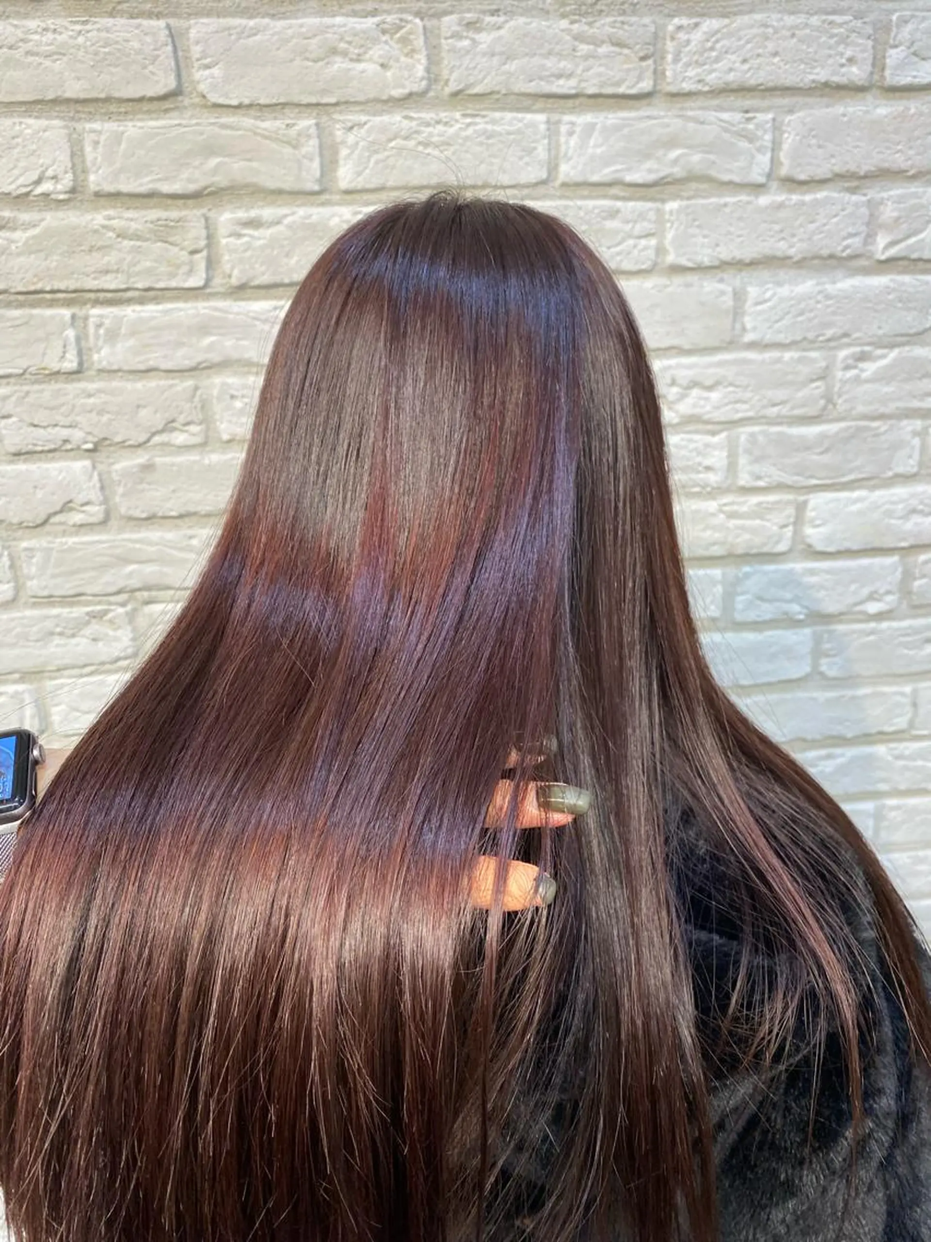 セミロング ピンクブラウン 髪質改善 トリートメント 酸熱トリートメント ココロ☀️ CLUTCH天王寺店のヘアスタイル