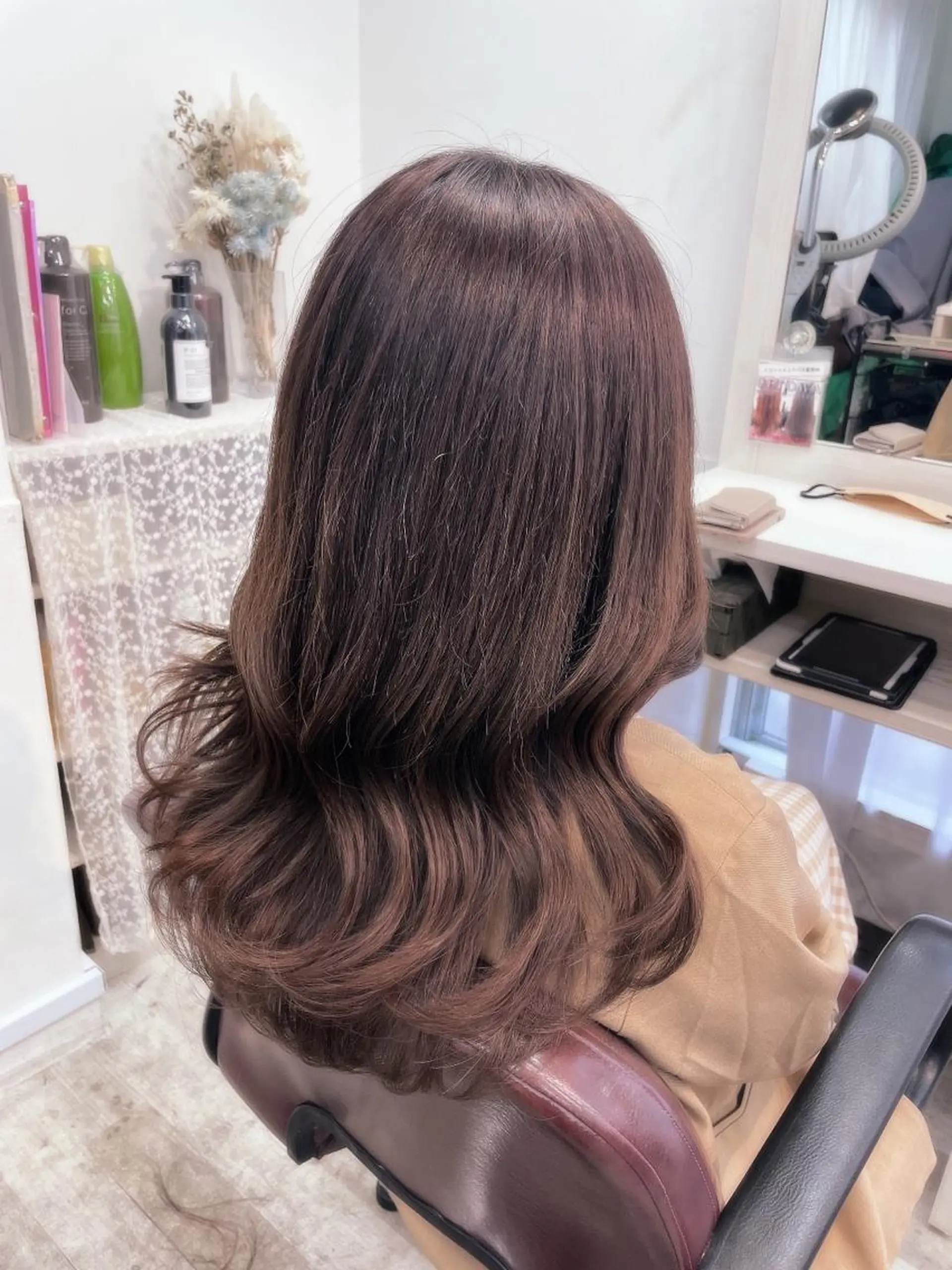 ロング カラー カット ヘアカラー トリートメント ヘアセット 韓国ヘア🤍髪質改善 🇰🇷AKANEのヘアスタイル