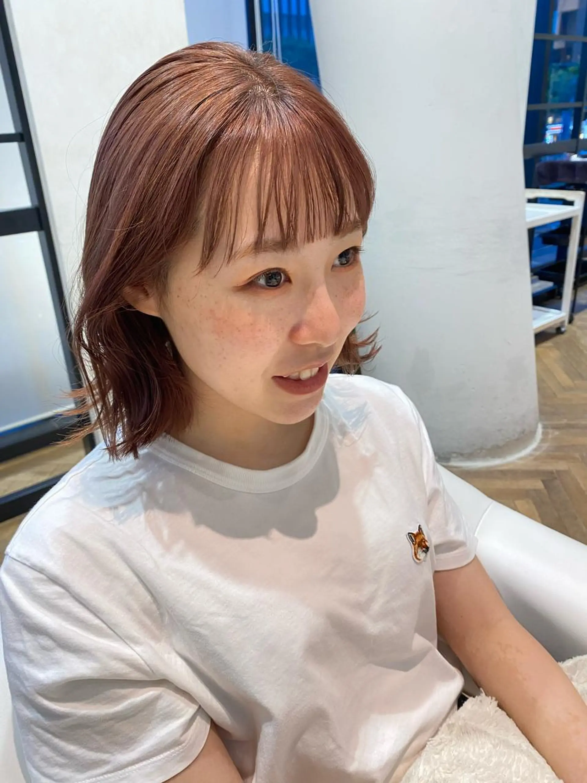 カラー ベージュカラー ブリーチ ピンクカラー ピンクベージュ 増井 彩乃のヘアスタイル