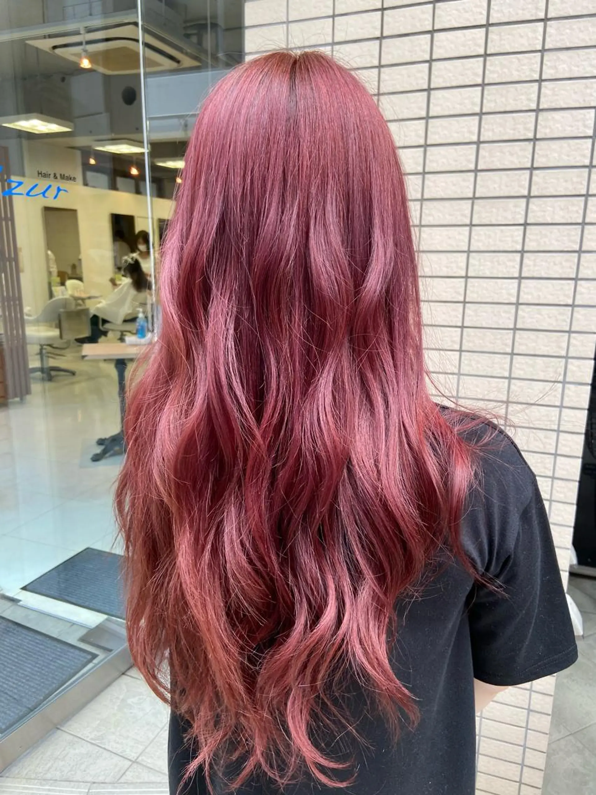 ロング カラー ブリーチ ピンクカラー ヘアカラー トリートメント 菊地 美憂のヘアスタイル