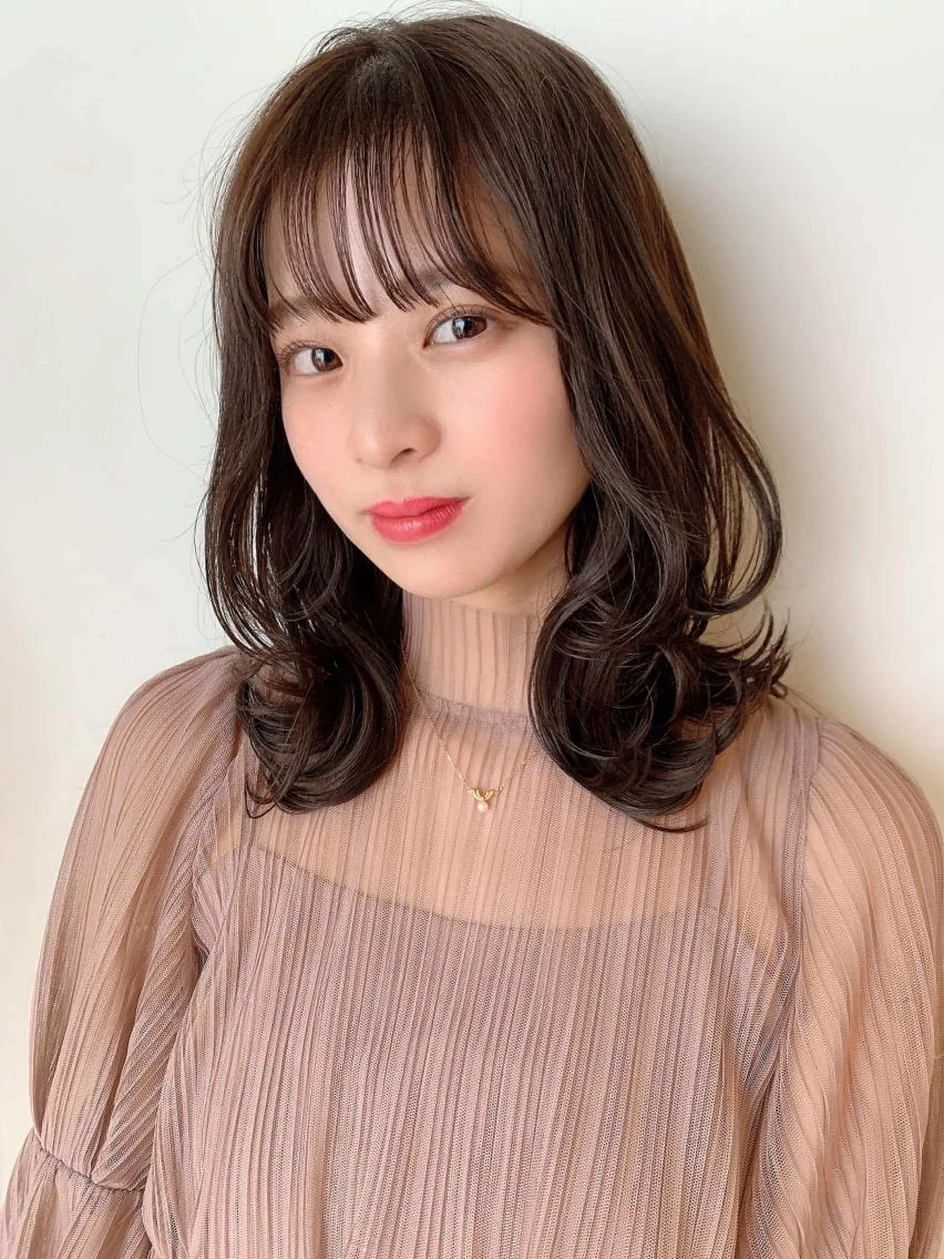 ミディアム カラー カット ヘアカラー トリートメント ヘッドスパ ヘアセット 透明感/オリーブ/ グレージュ/YUKAのヘアスタイル