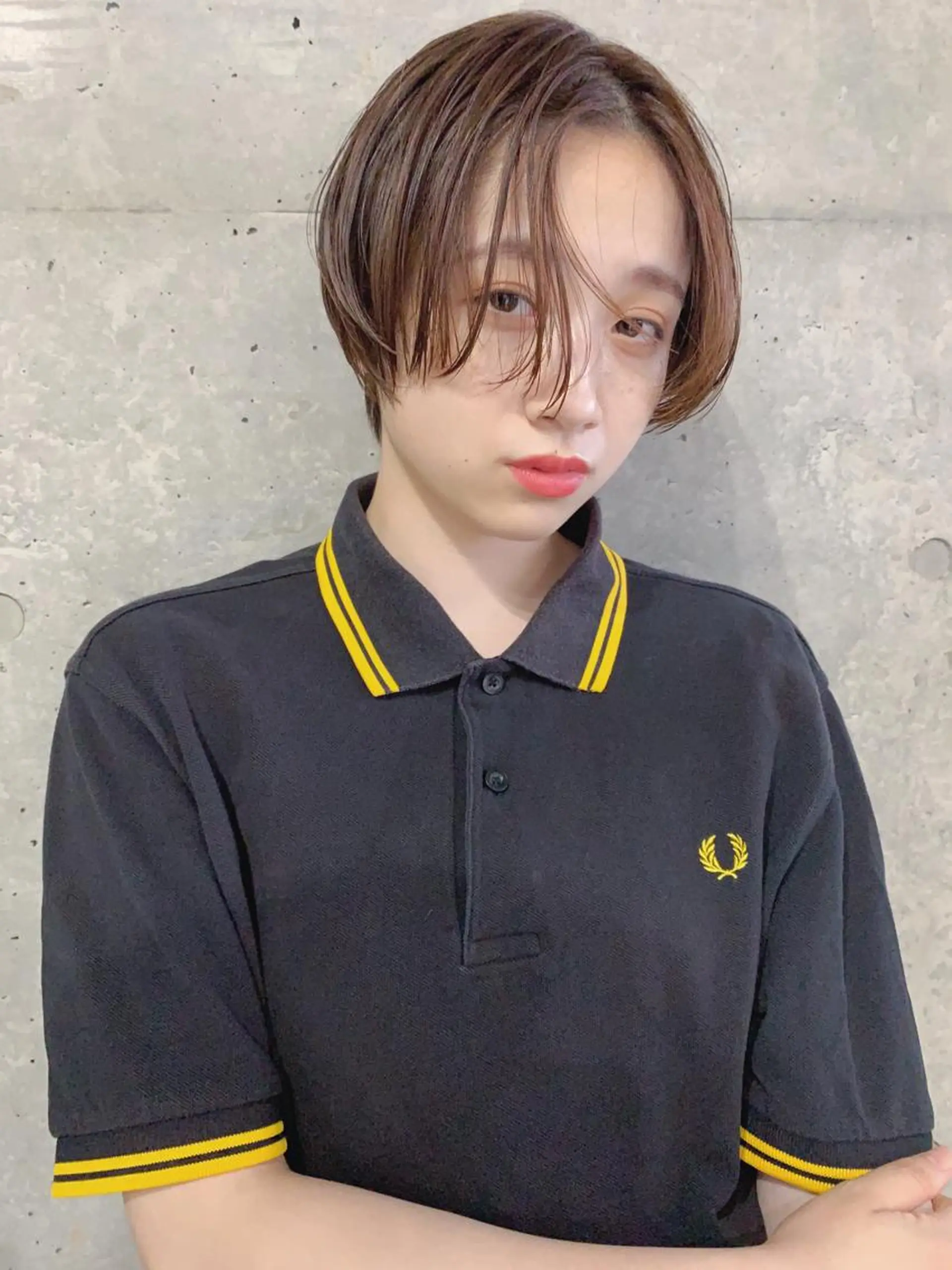 ショート カラー ボブパーマコテ巻き風 パーマNo1深江秀平のヘアスタイル