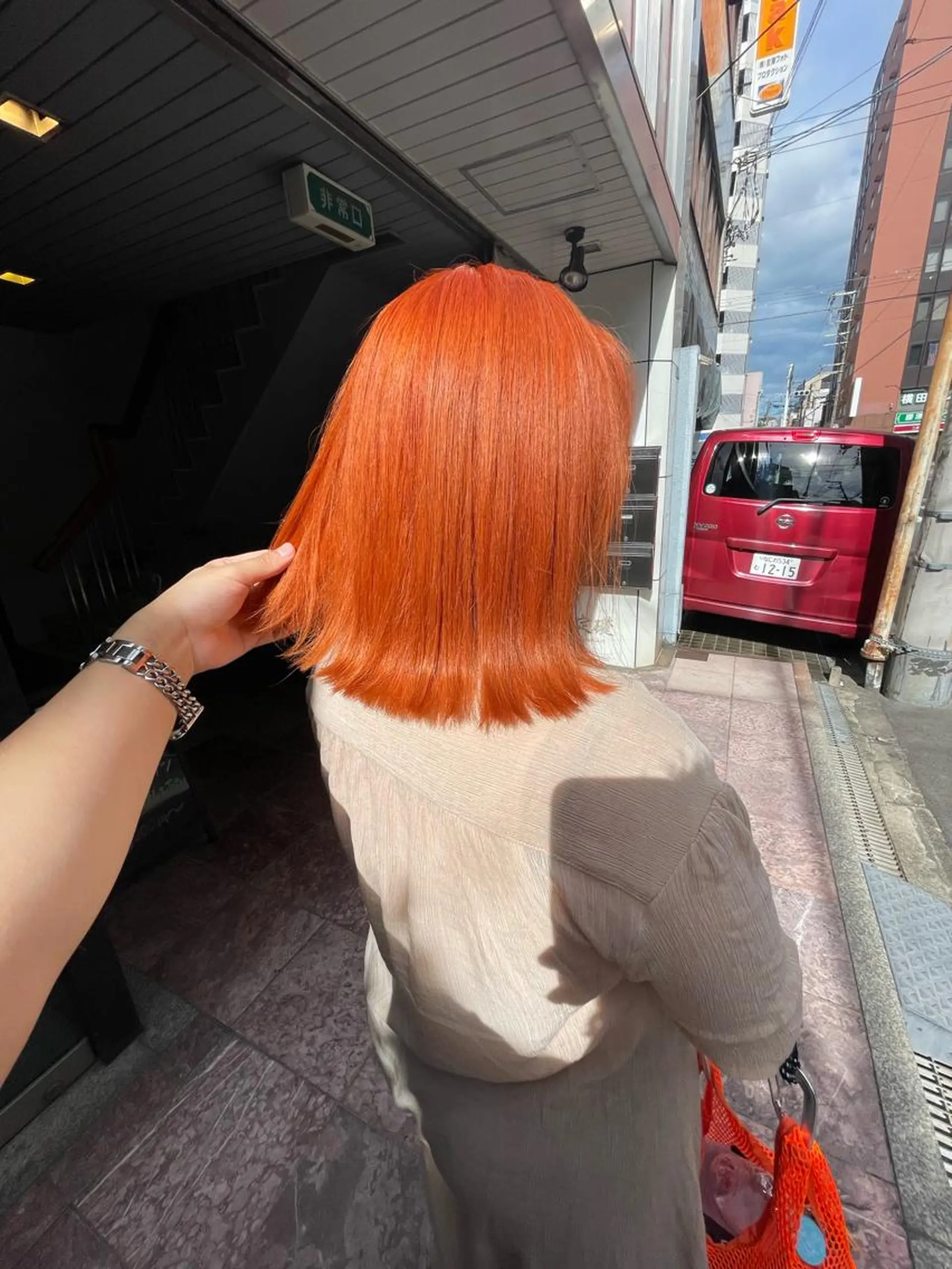 ミディアム カラー オレンジ ヘアカラー olino 【オリノ】西田辺のヘアスタイル