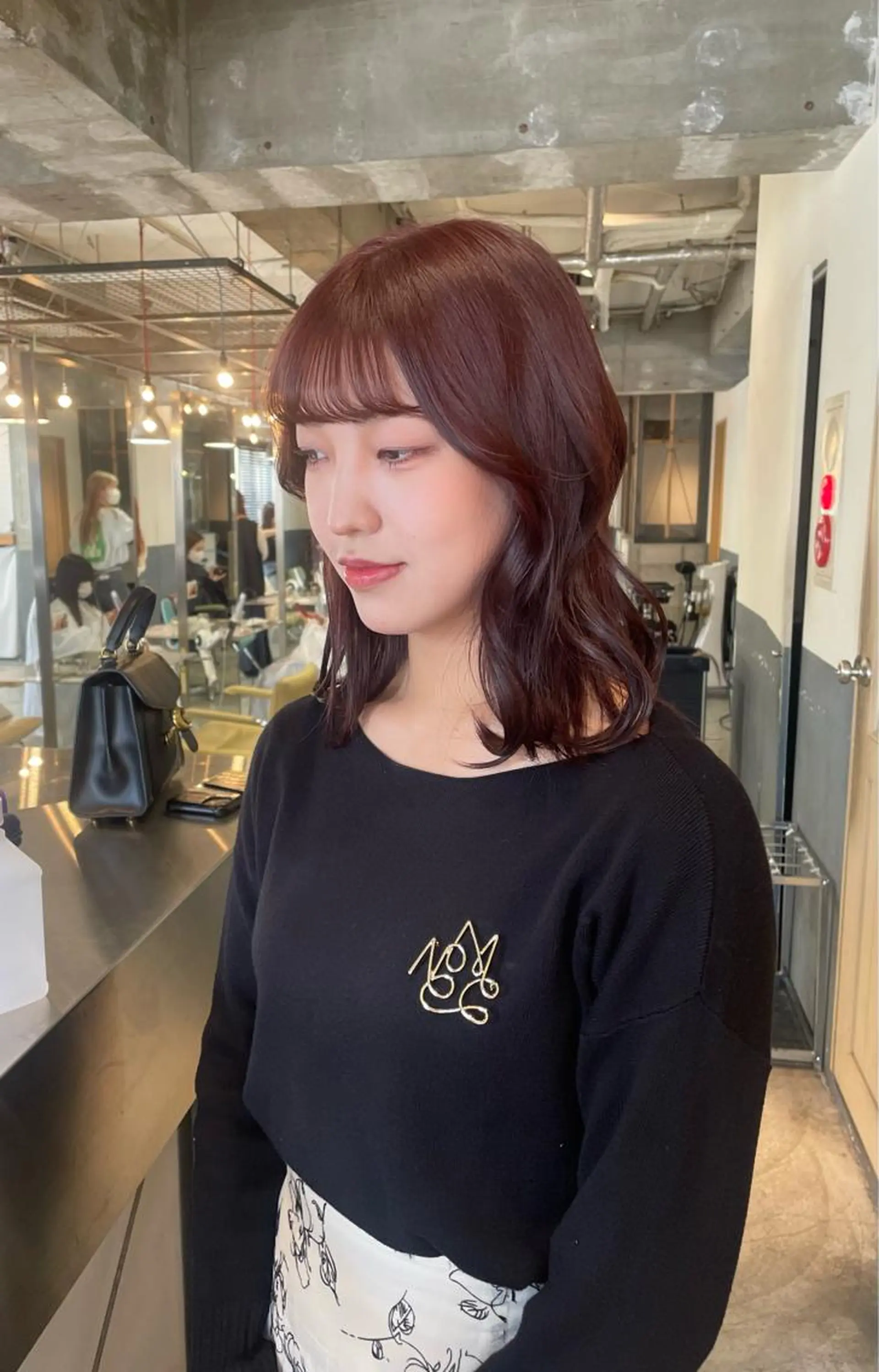 ミディアム カラー ブラウンカラー ピンクカラー ピンクブラウン ショートカット募集中 /NAGISAのヘアスタイル