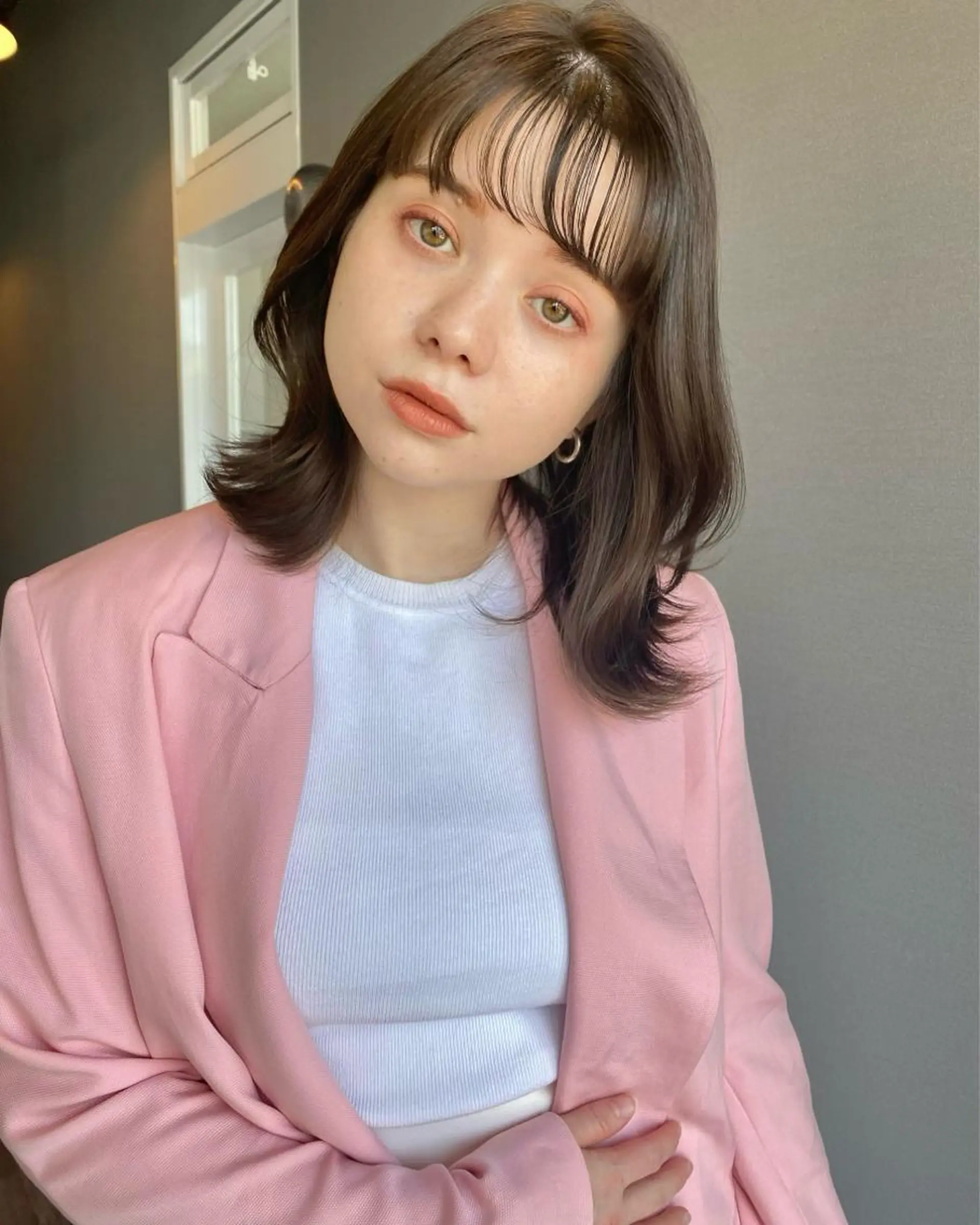 ミディアム カラー カット ヘアカラー トリートメント 似合わせカラーパーマ 🌿kitin米川のヘアスタイル