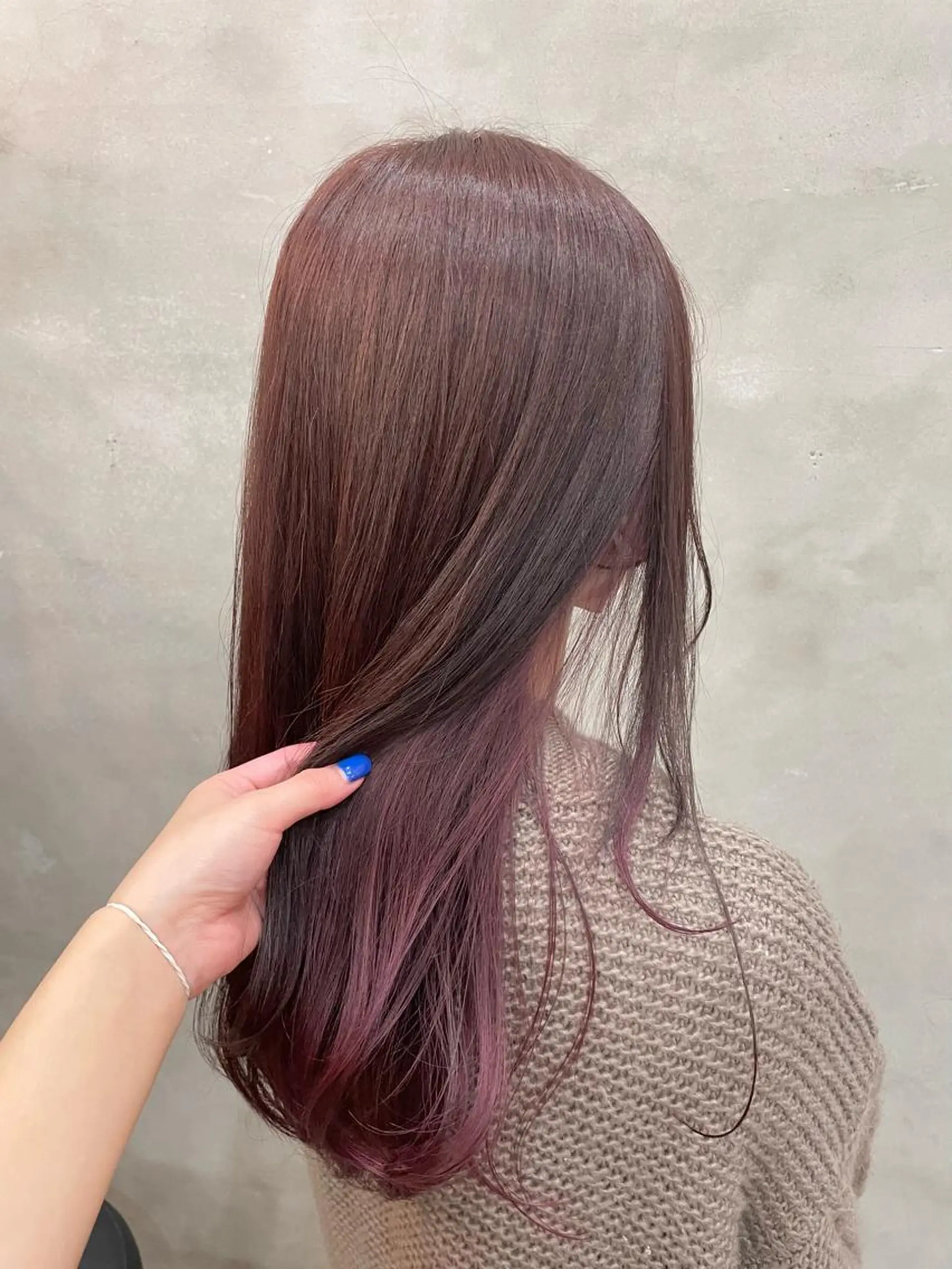 セミロング カラー ヘアアレンジ ヘアカラー 【ピンク/韓国ヘア/ ヘアセット】亜海のヘアスタイル