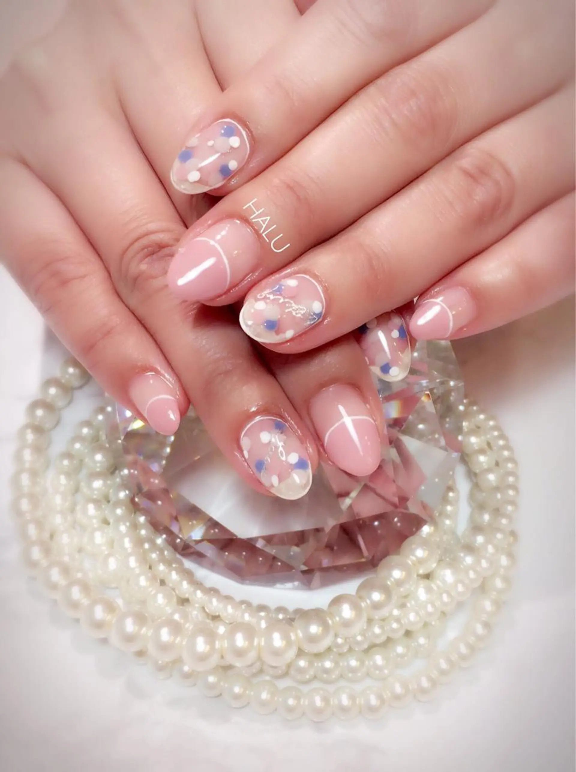 ネイル アートネイル カジュアル フレンチネイル シンプルネイル HALU ハルのネイルデザイン