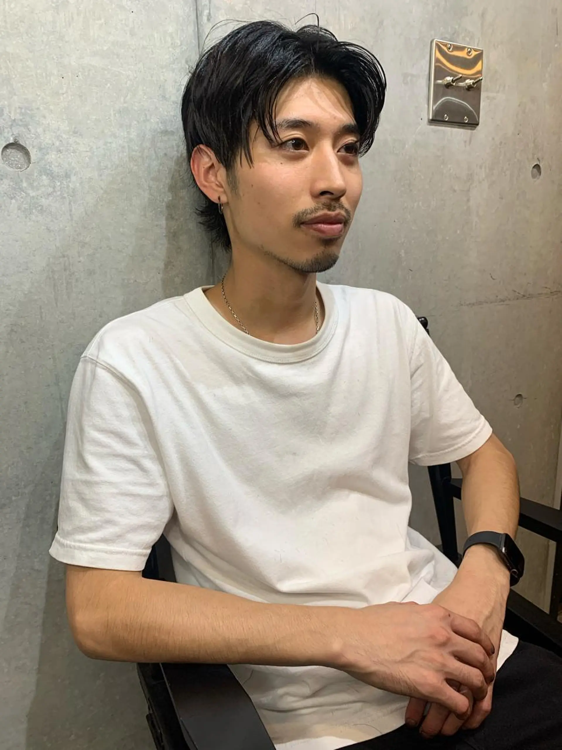 メンズ センターパート カット トリートメント 柔らかブラウン/顔周 りレイヤー♡ユウシのヘアスタイル