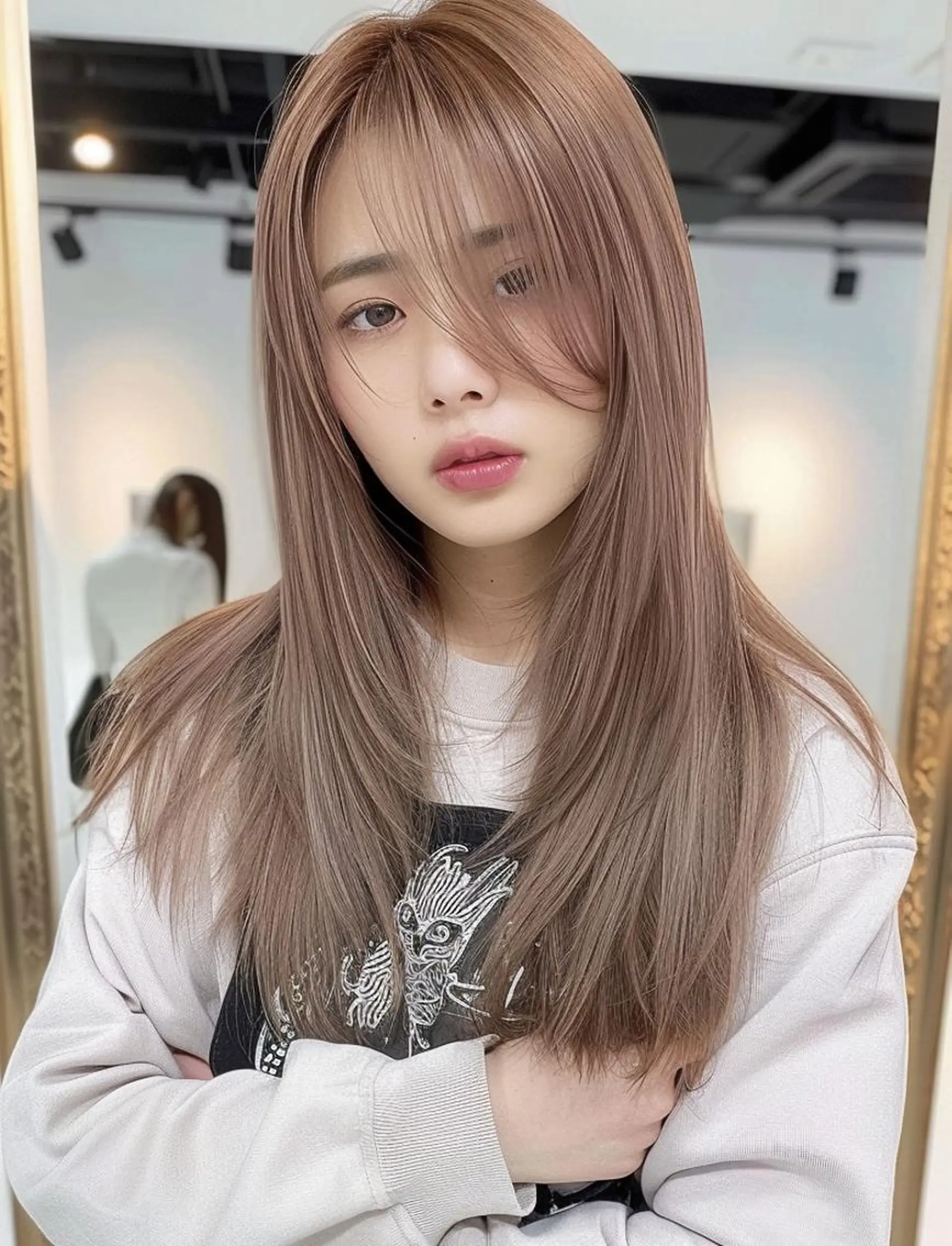 ロング カラー ボブ 髪質改善 縮毛矯正 酸性ストレート レヴ　草加駅3分🌻 ✂️早朝深夜営業🌱のヘアスタイル