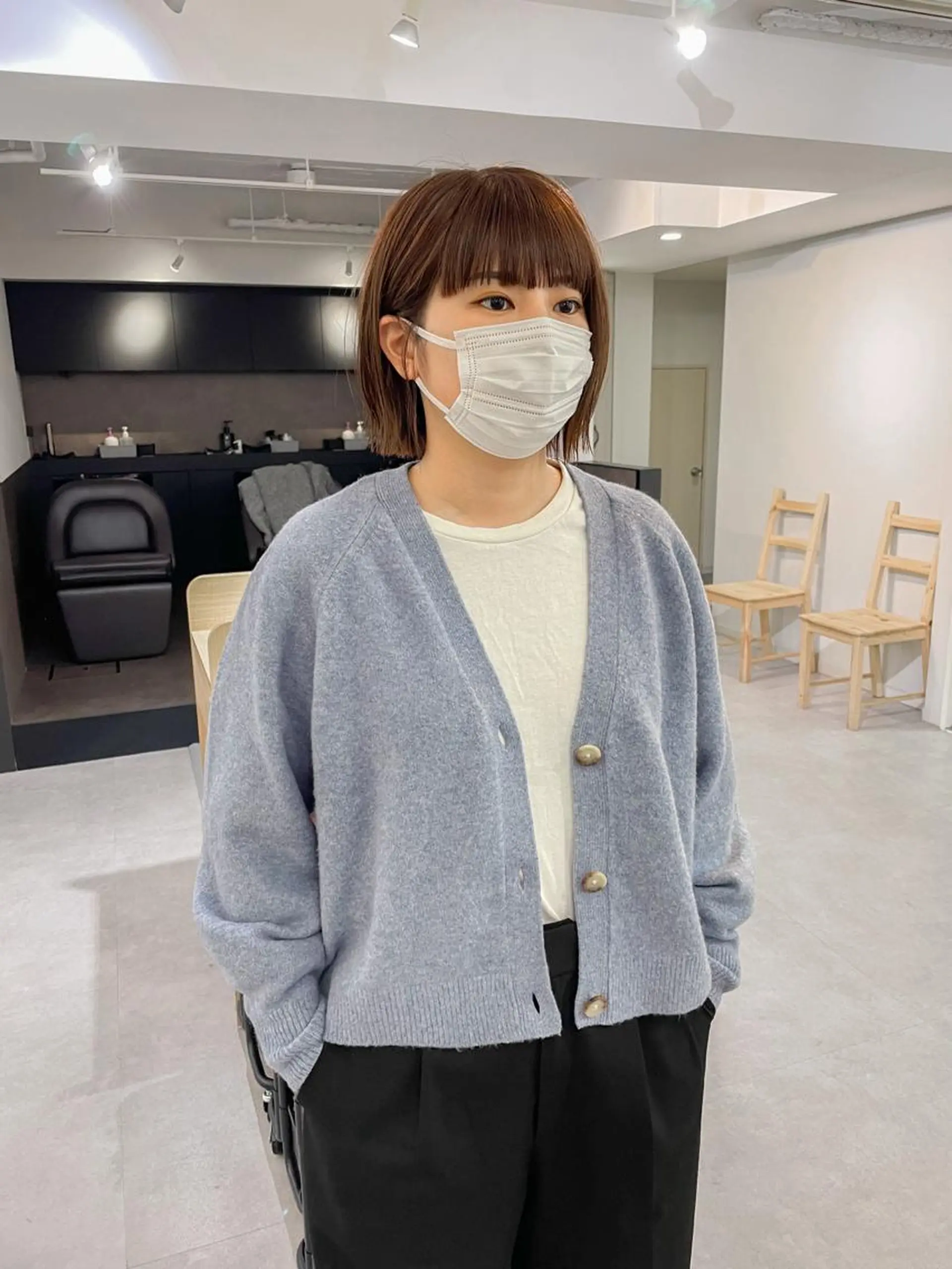 ショート カラー ワイドバング パーマ＊ 顔まわり似合わせのヘアスタイル