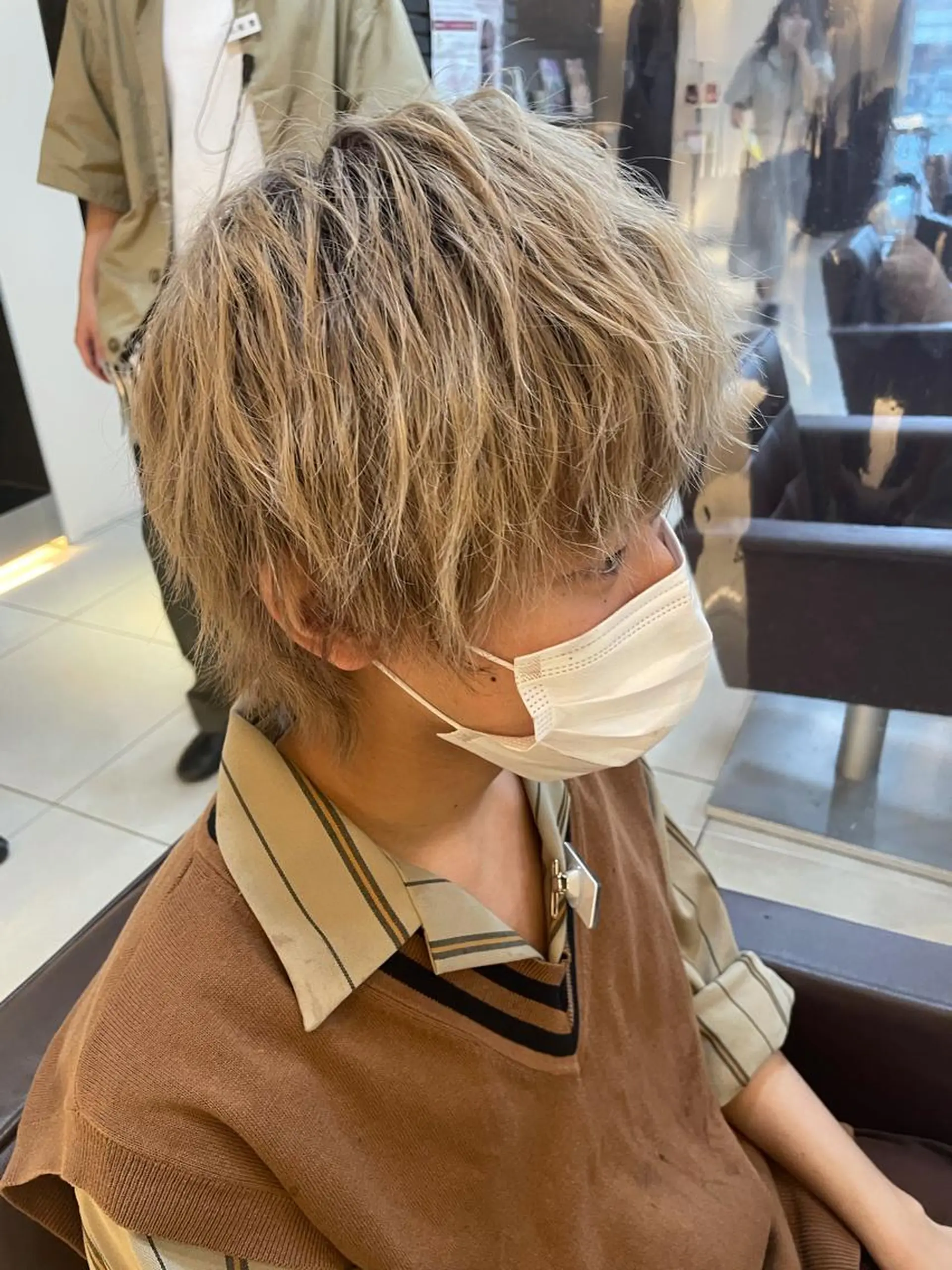 ショート 静岡/草薙パーマ メンズバレイヤージュのヘアスタイル