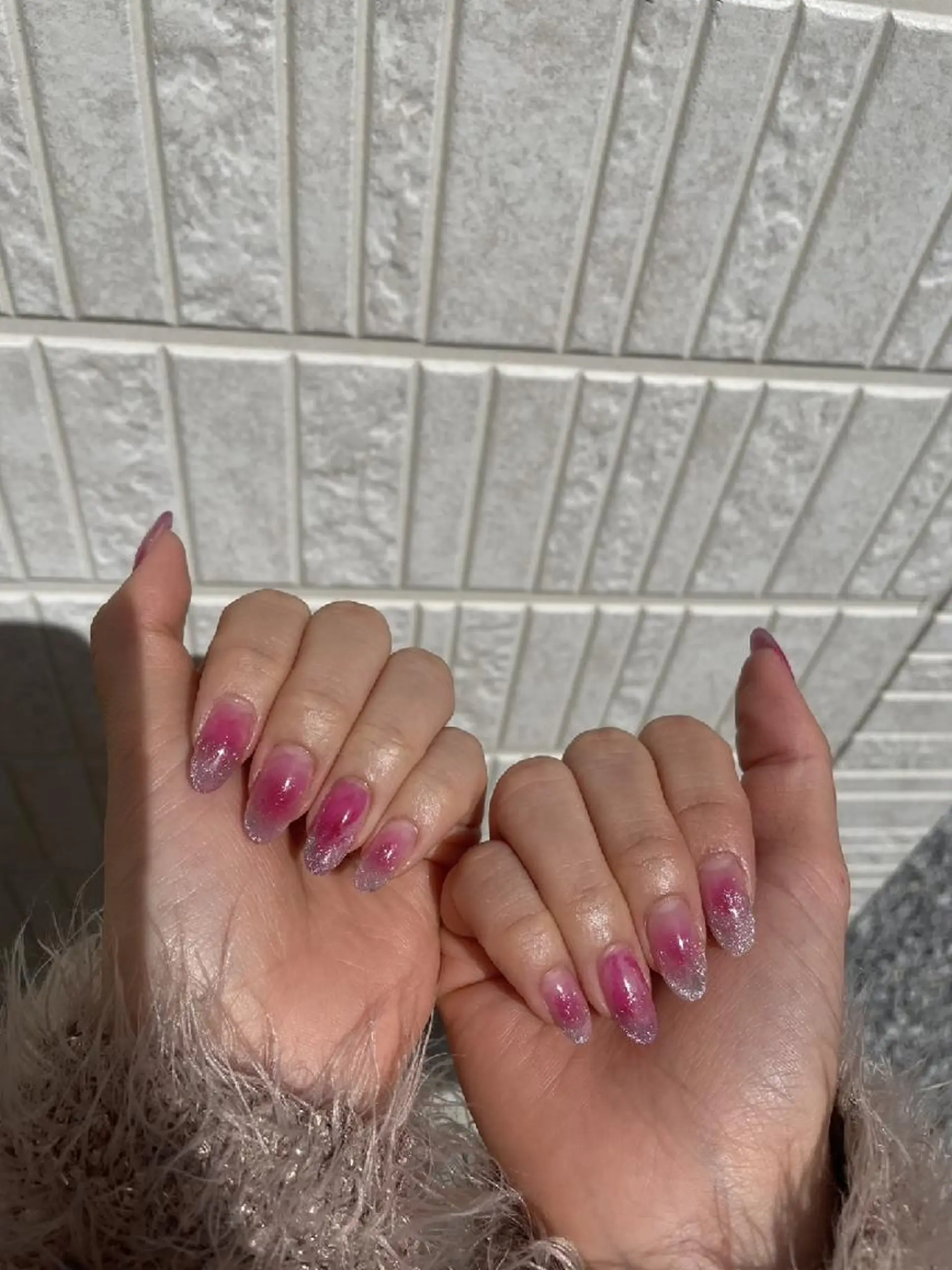 ネイル チークネイル マグネットネイル ピンク 春ネイル ハンドネイル MANA MANAのネイルデザイン