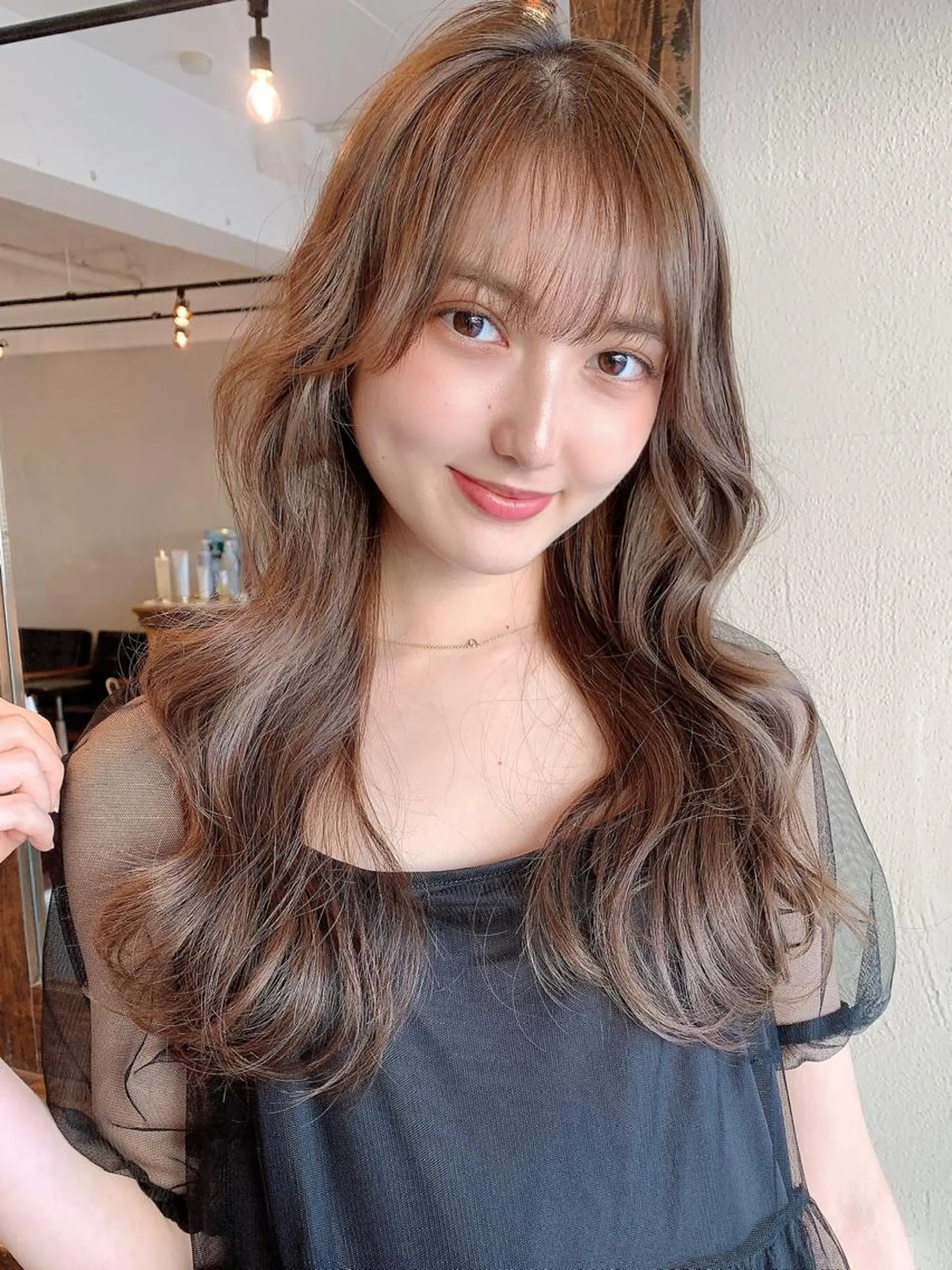 ロング カラー カット ヘアカラー トリートメント ヘッドスパ ヘアセット 透明感/オリーブ/ グレージュ/YUKAのヘアスタイル