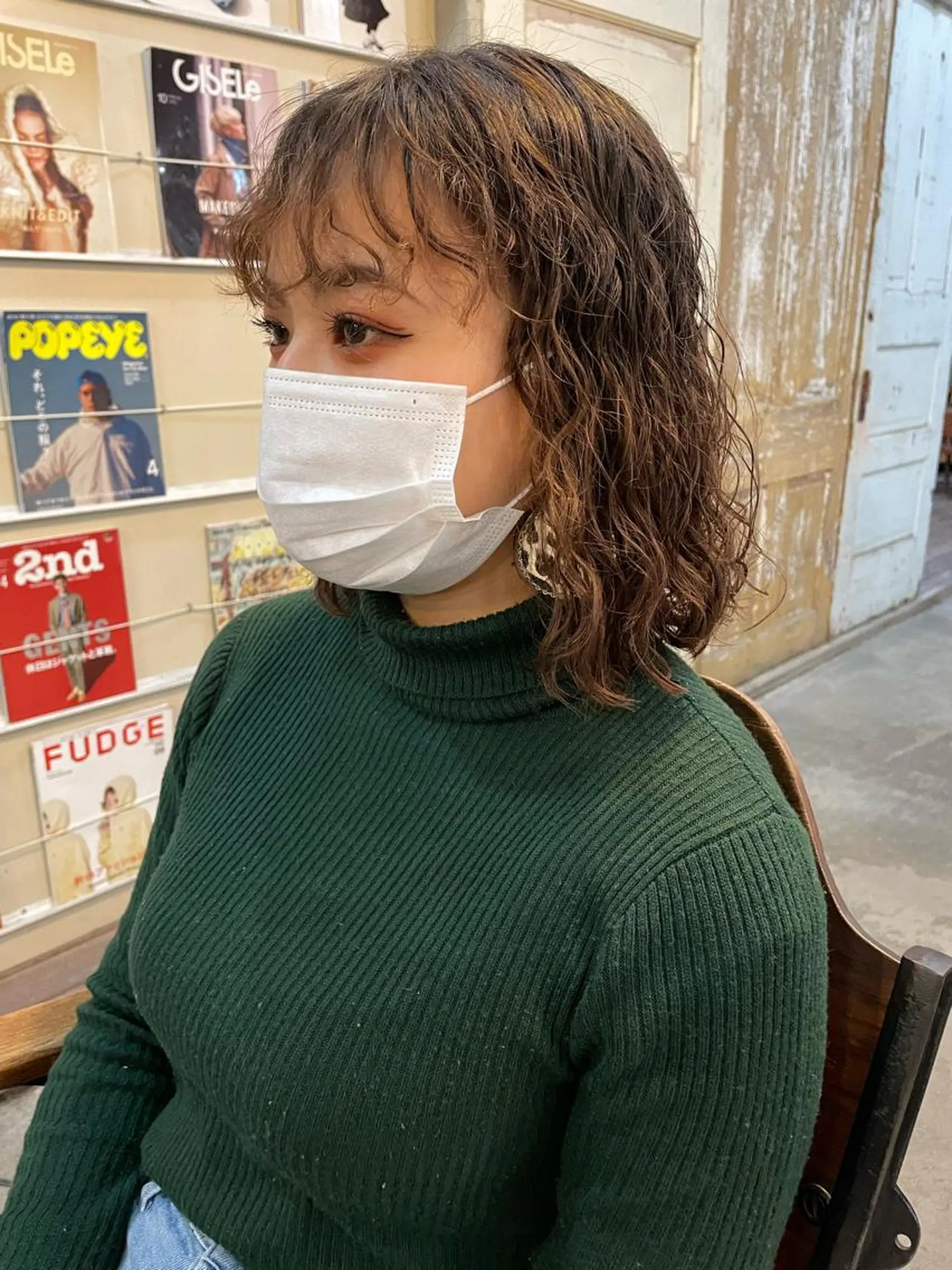 ミディアム カラー パーマ カット パーマ トリートメント 南堀江🌿パーマ Tetsu【テツ】のヘアスタイル